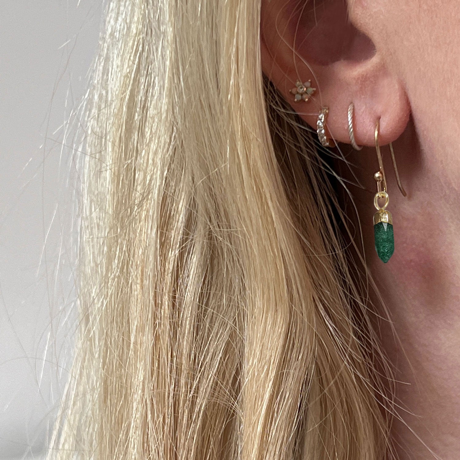 Mini Point Jade Earrings