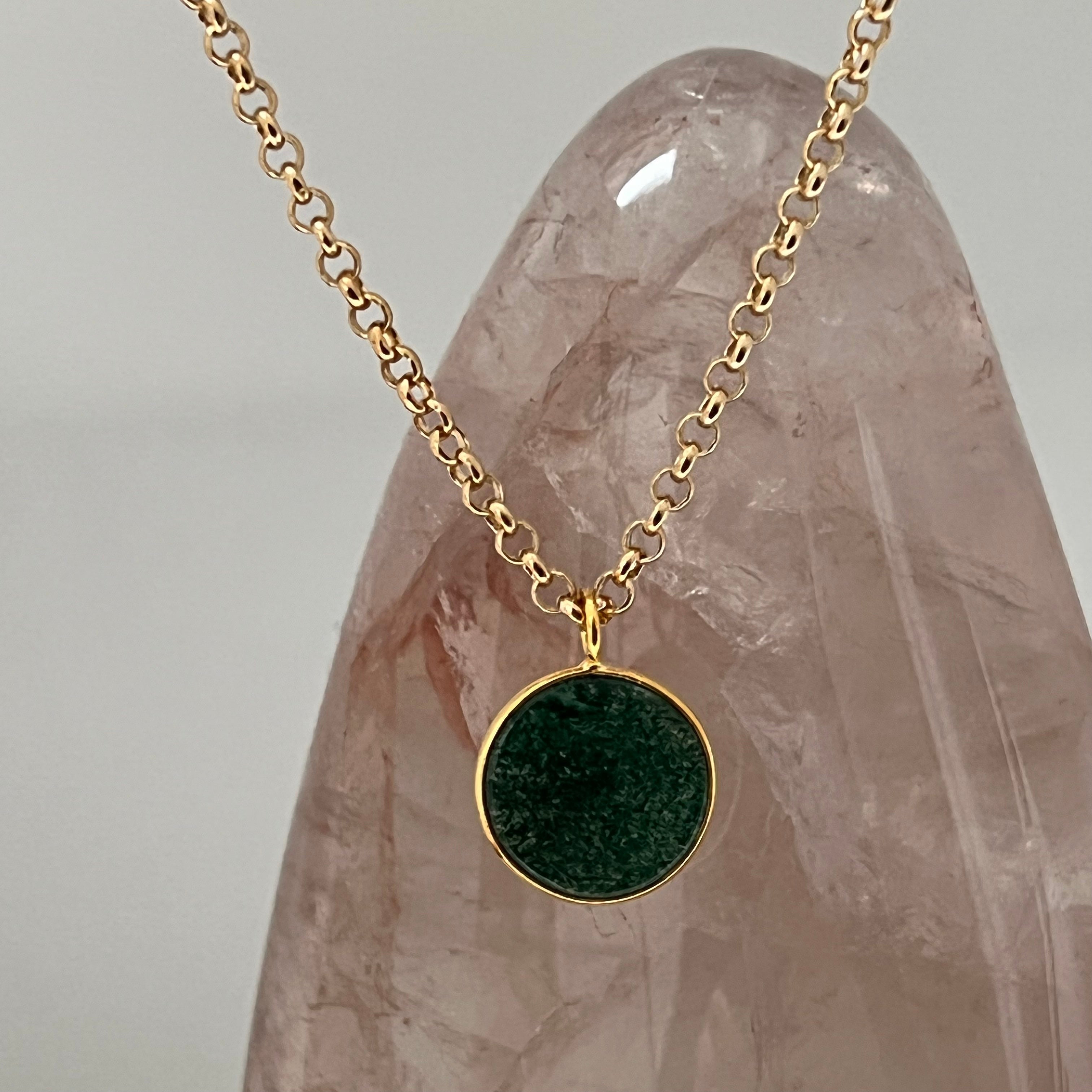 Minimalist Lucky Jade Coin Pendant