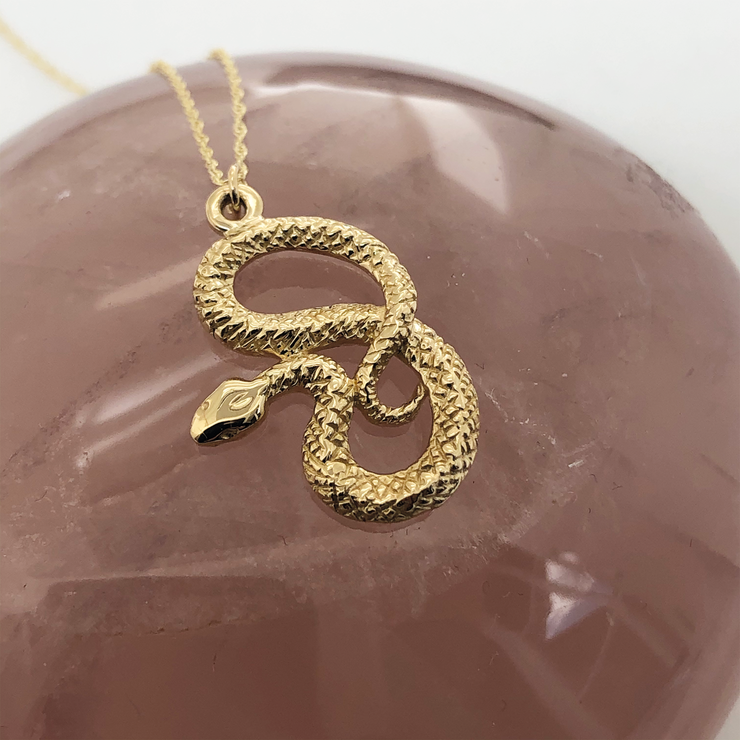 Kundalini Snake Charm 9ct Gold British Made