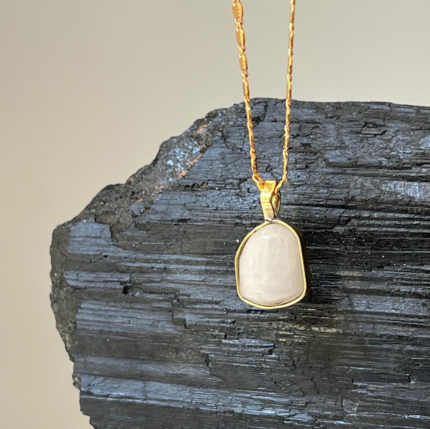 Kunzite Bezeled Pendant On Valerie Chain, Unique