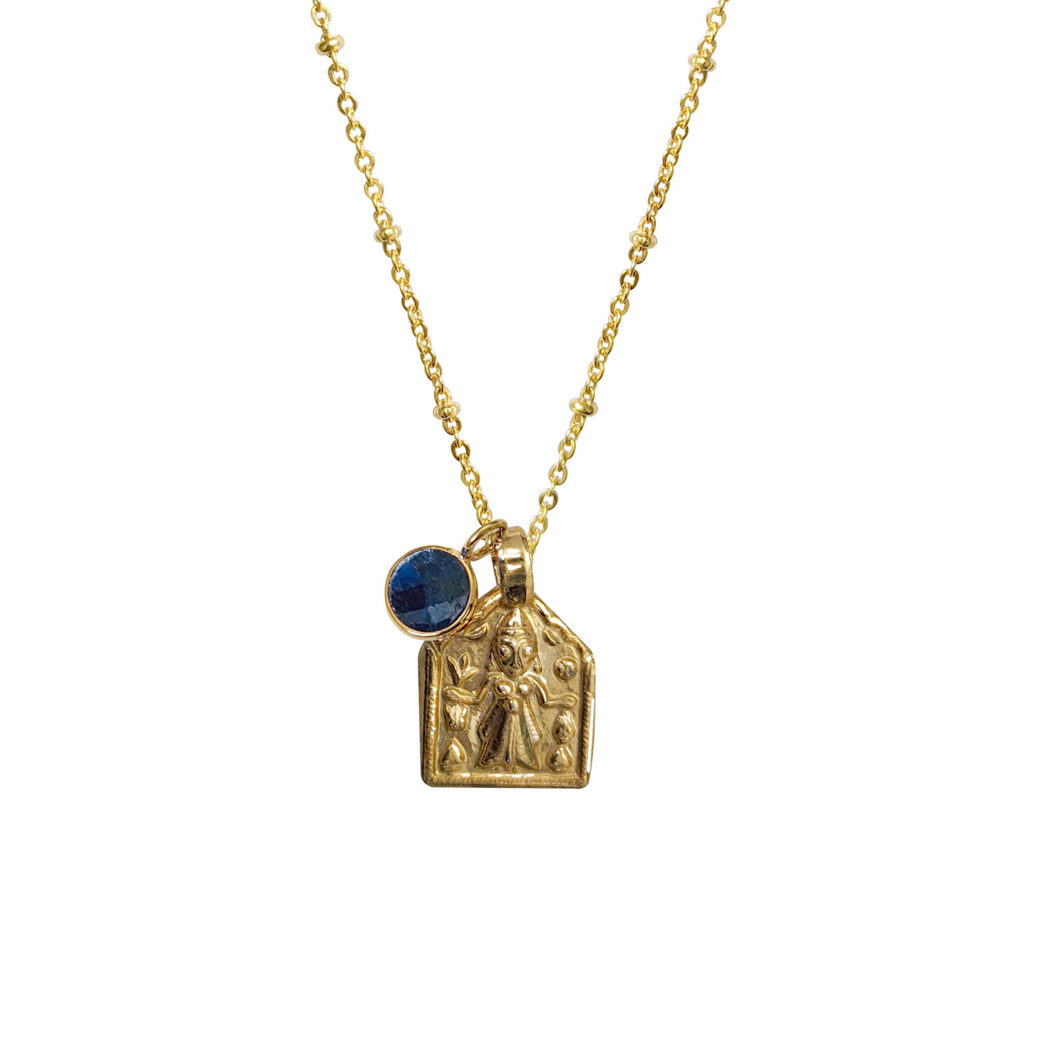 Goddess Lakshmi medal with  Astro Sapphire