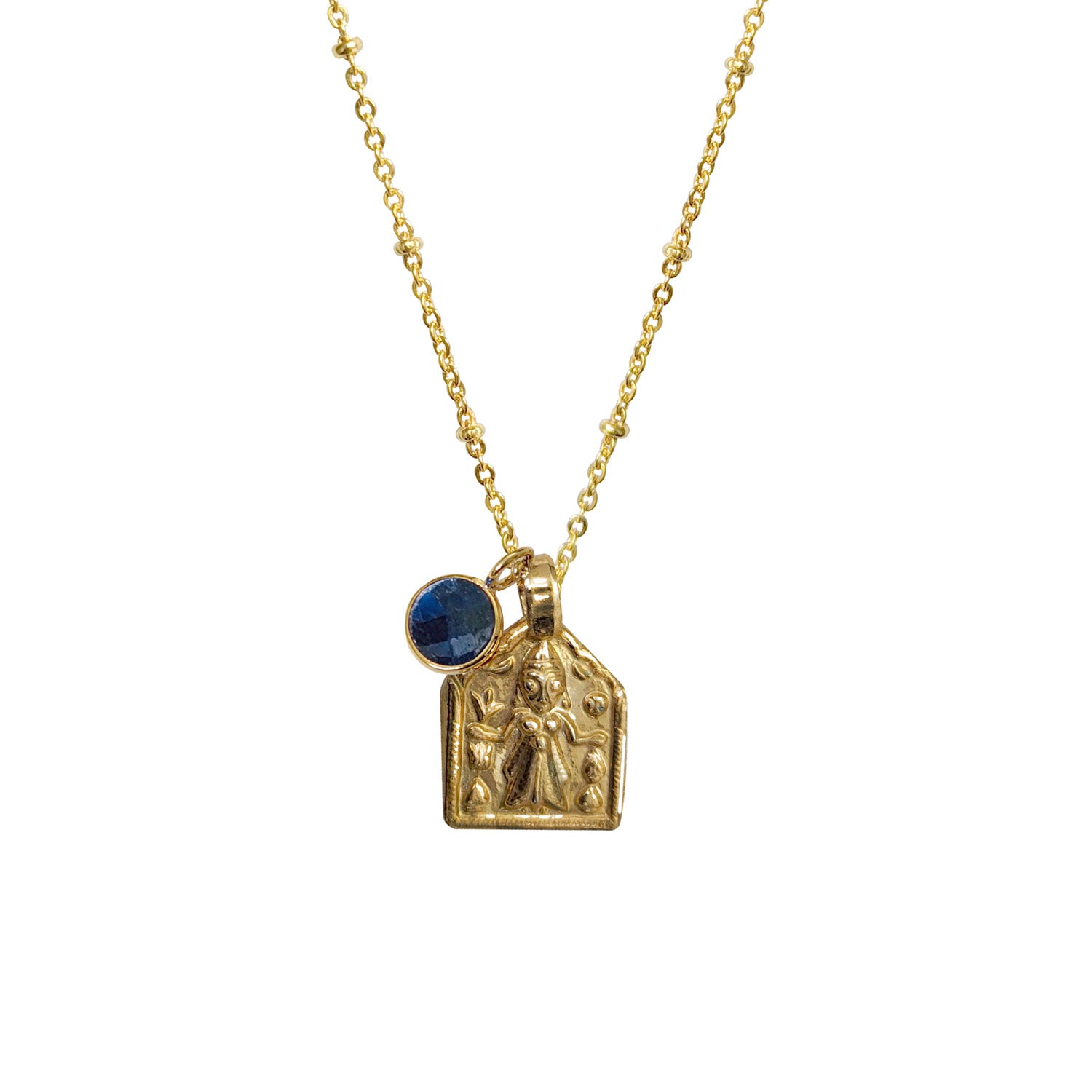 Goddess Lakshmi medal with Astro Sapphire