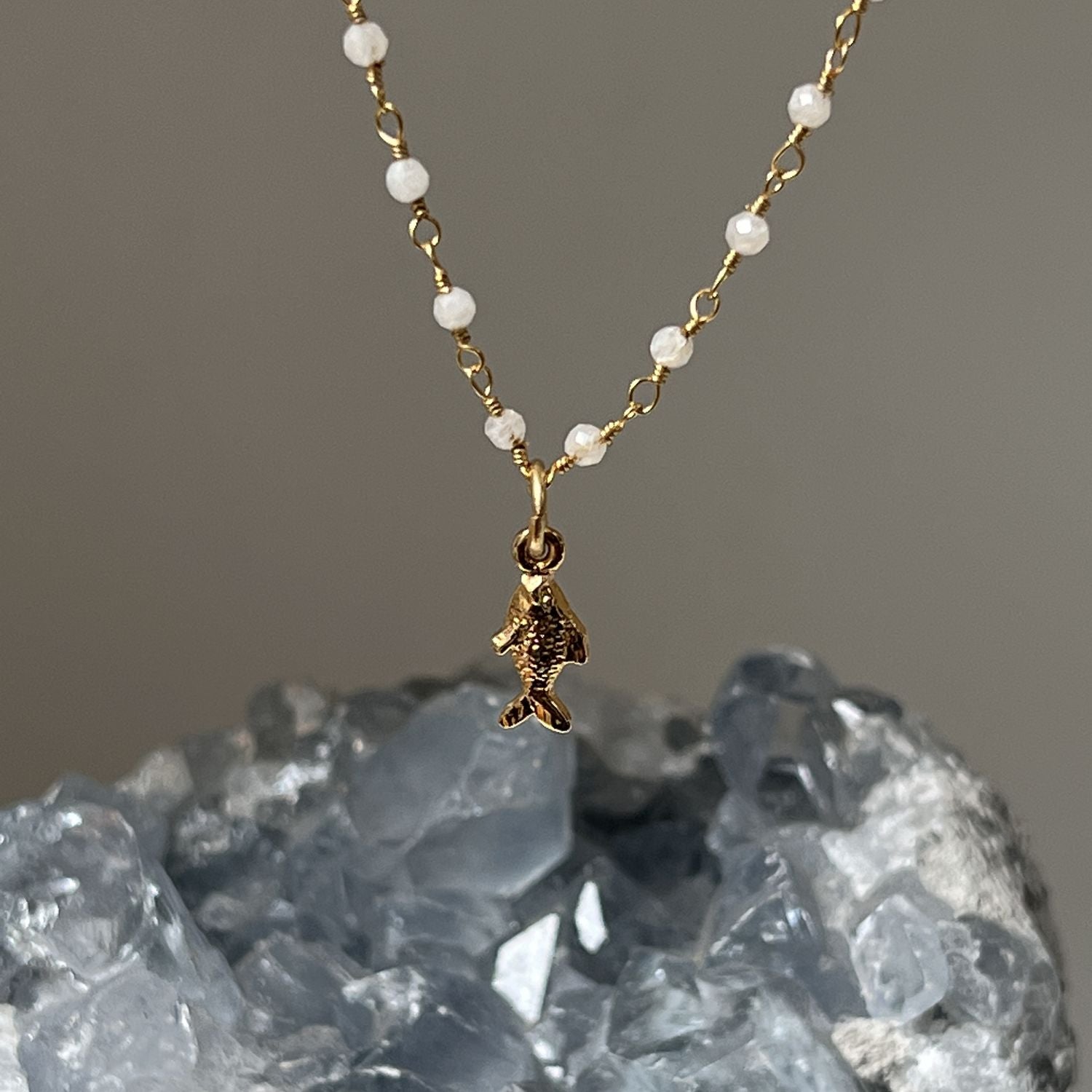 Rosary with Tiny Fish Charm