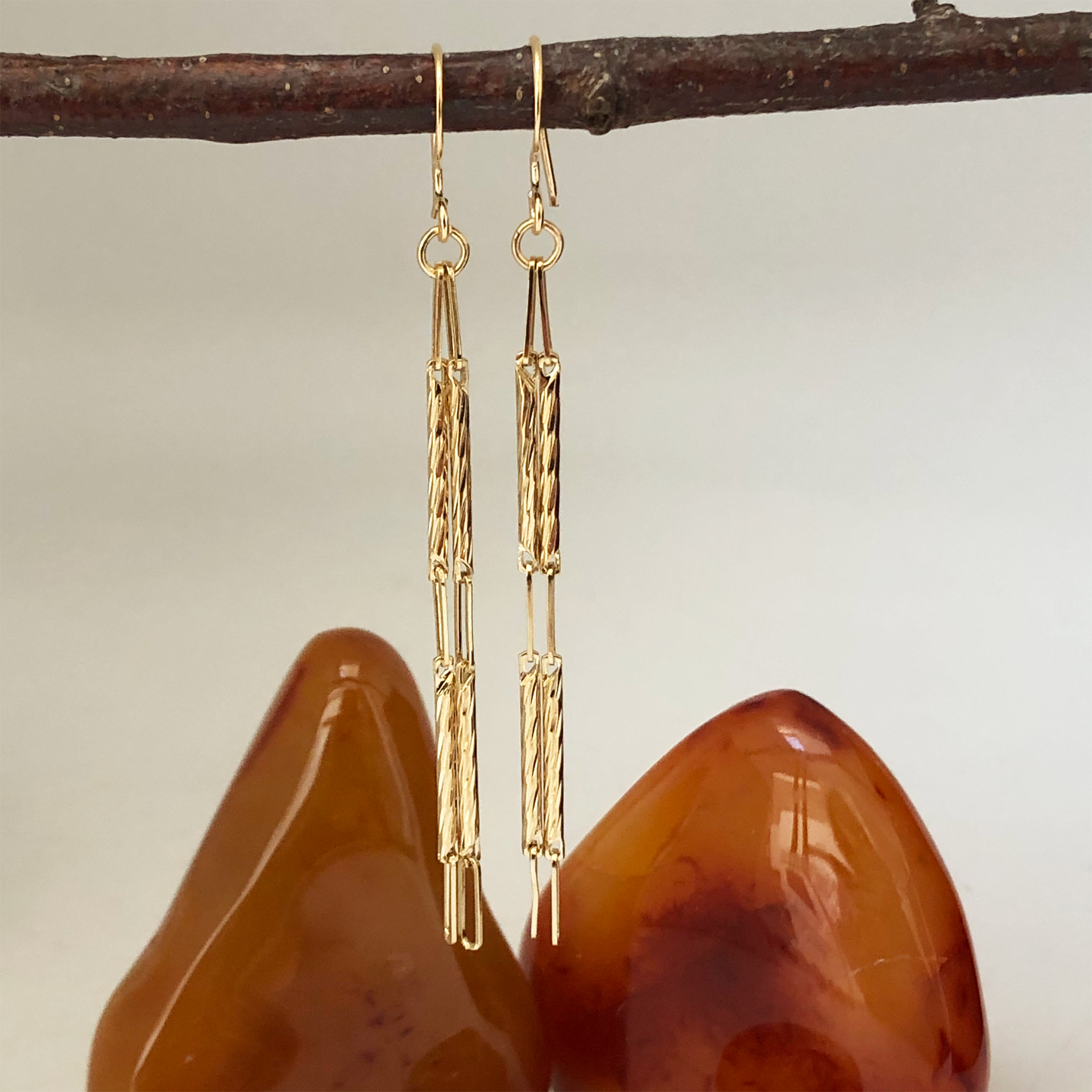 Maggie Long  Chain Earrings