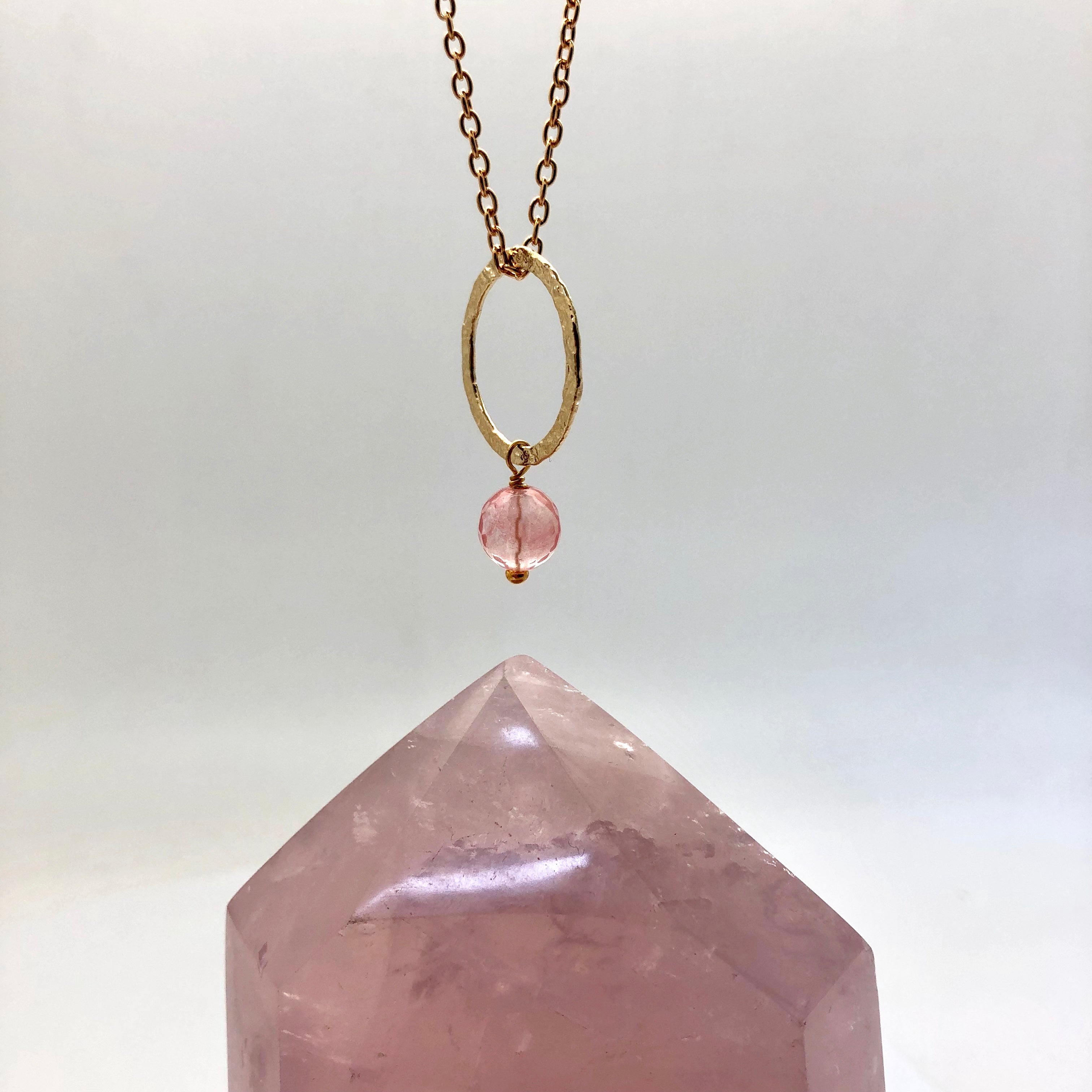 Margaret Pendant Strawberry Quartz - Mirabelle Jewellery