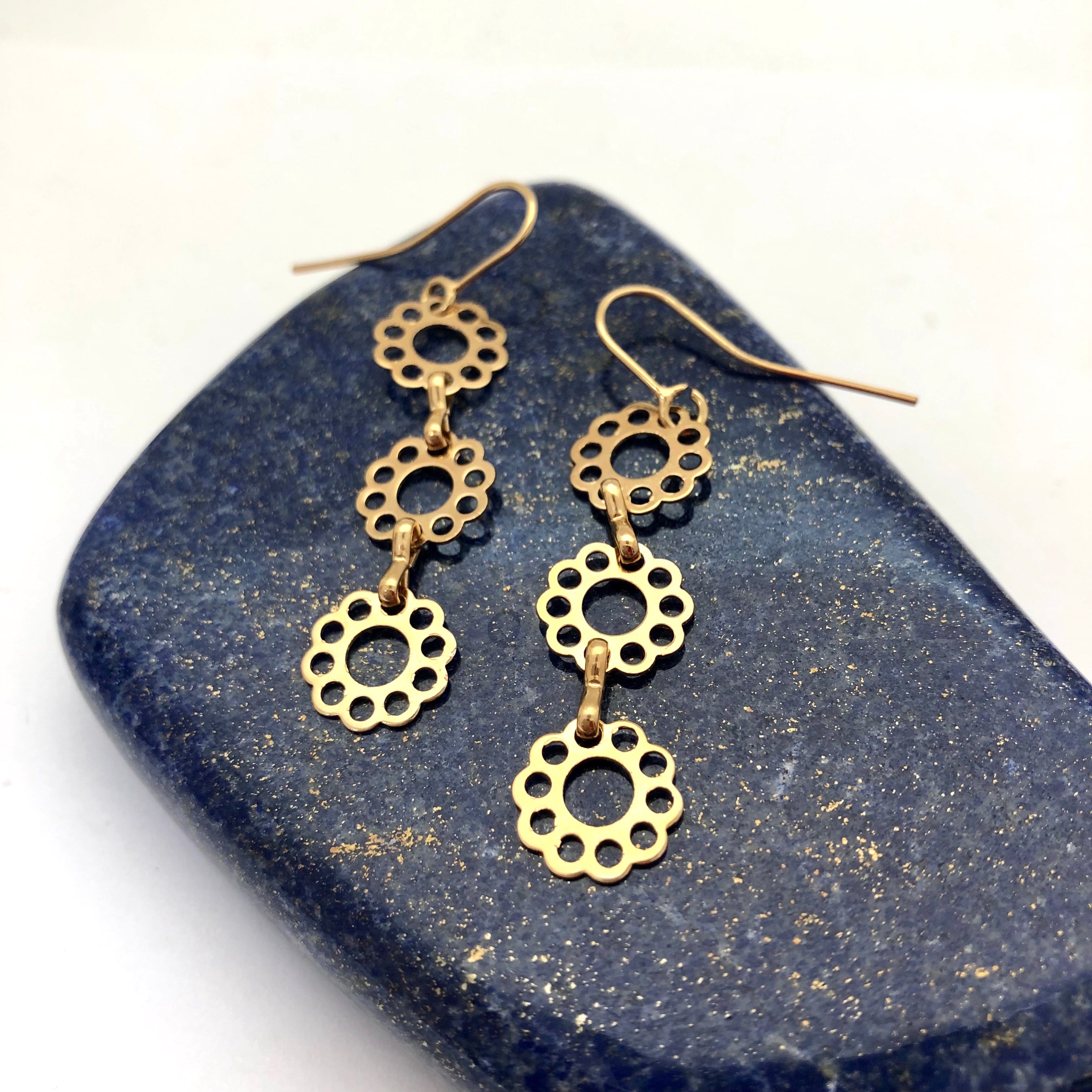 Marguerite Chain Earrings - Mirabelle Jewellery