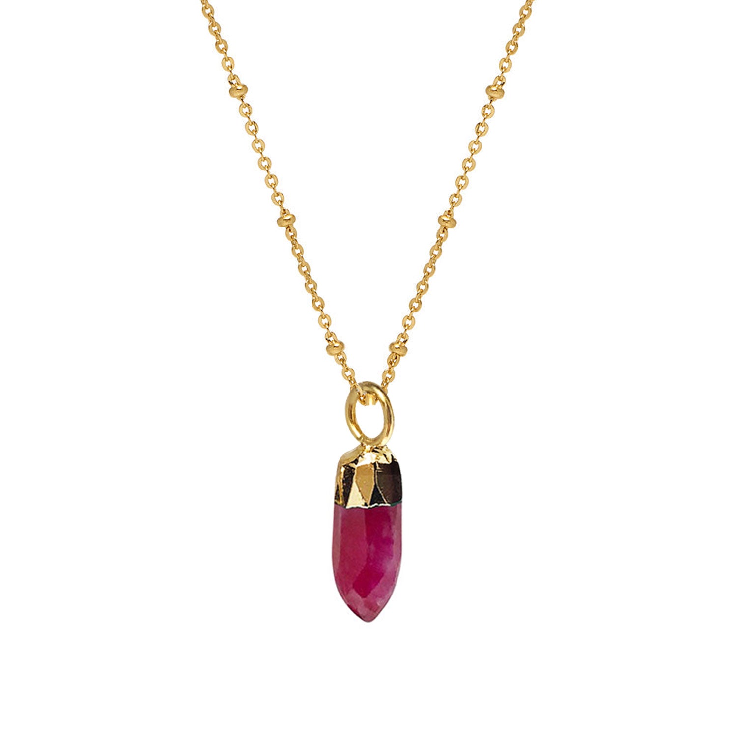 Mini Point Ruby Pendant on Satellite chain