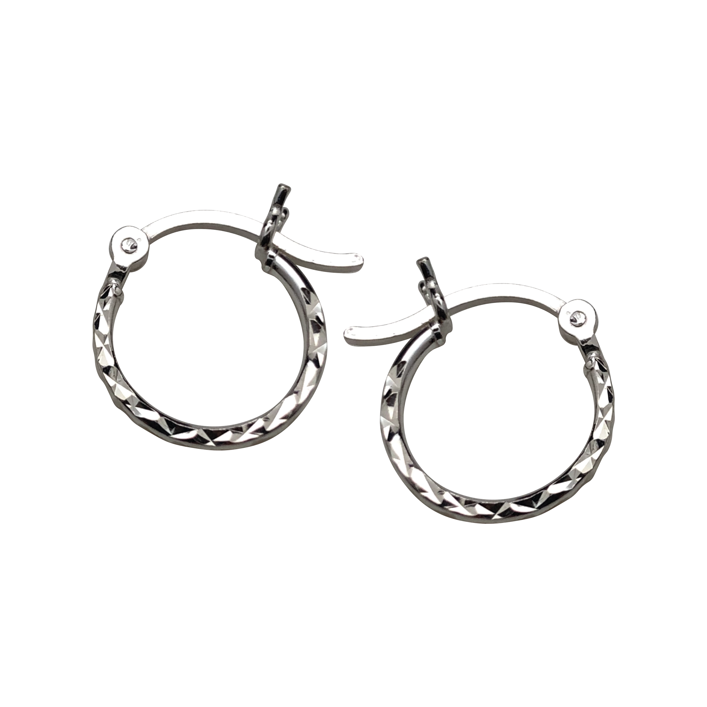 Mini Diamante Creole Sterling Silver