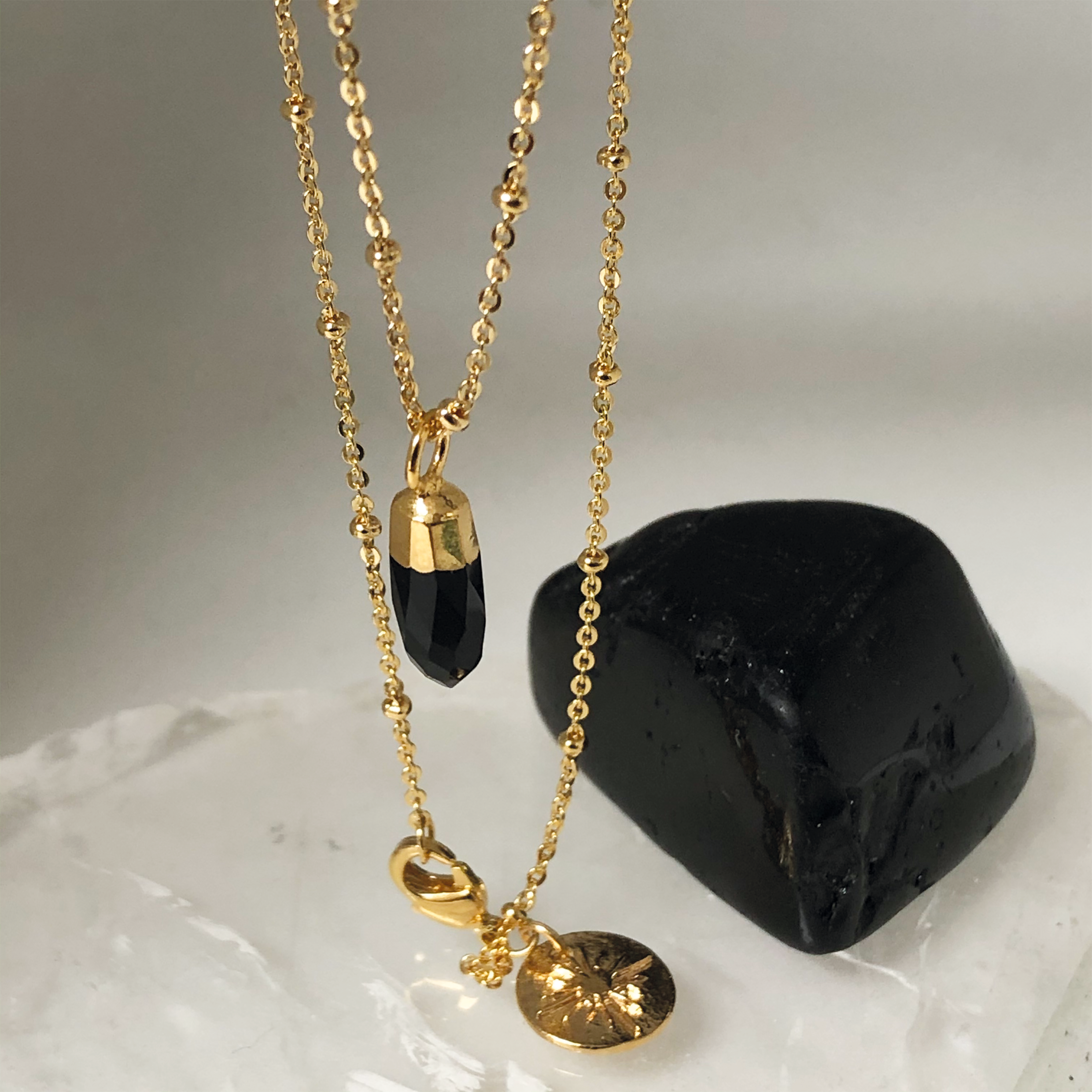 Mini Point Black Onyx Pendant
