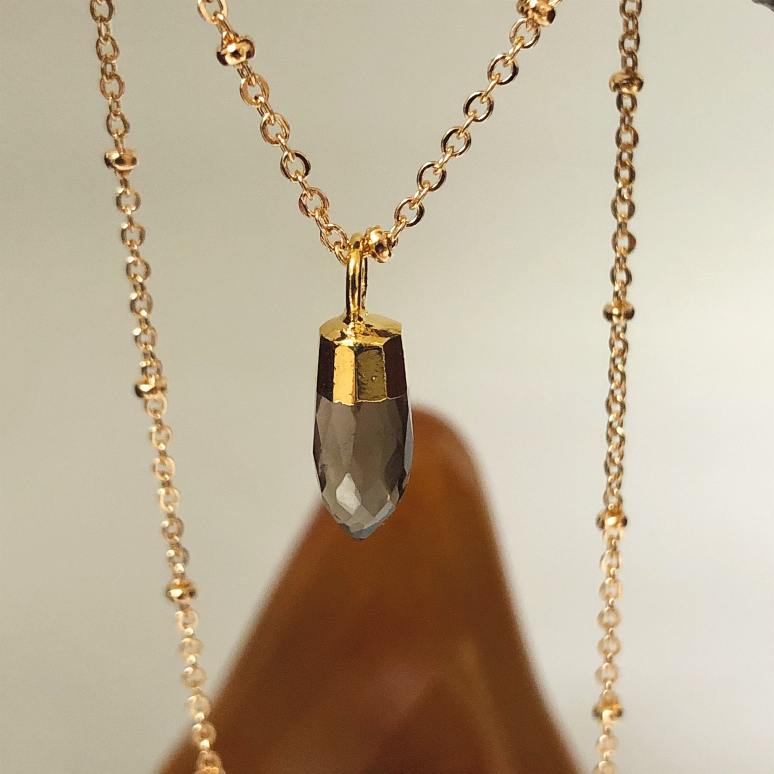 Mini Point Smokey Quartz Pendant