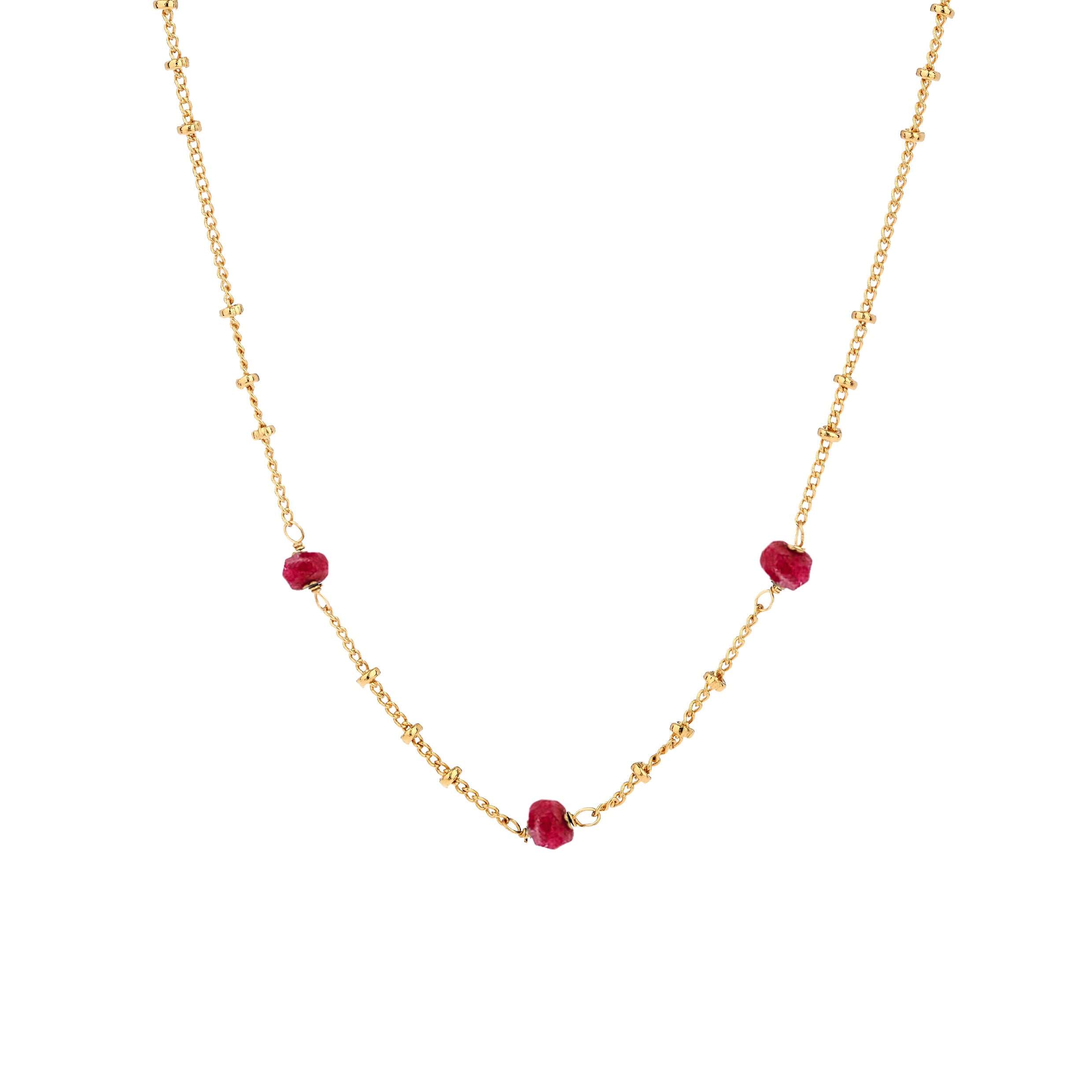 Mini Biba Chain with Ruby - Mirabelle Jewellery