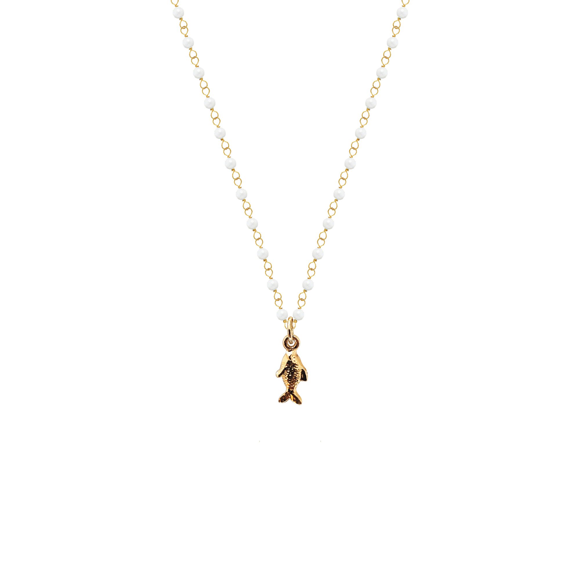 Rosary with Tiny Fish Charm