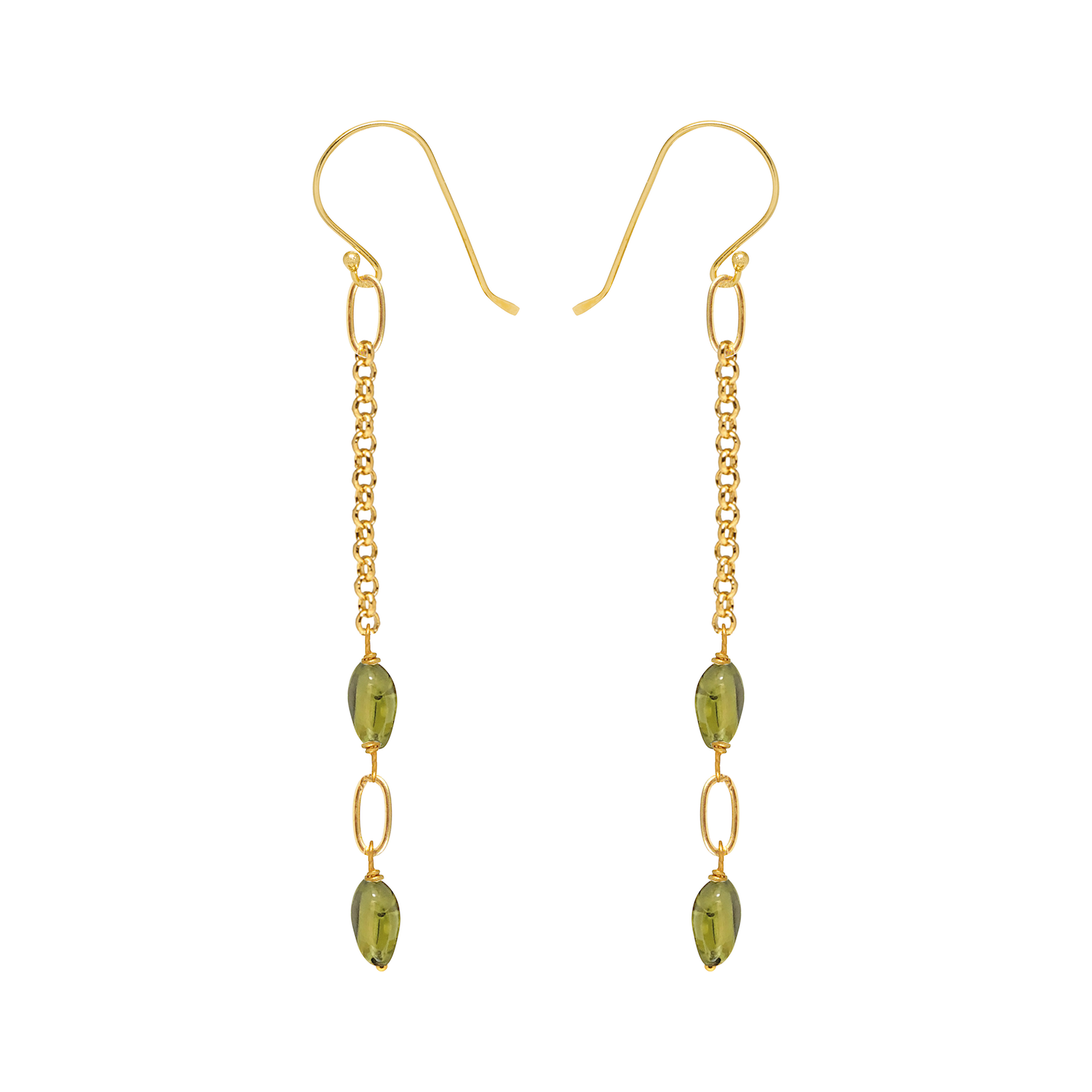 Ovala Earrings with Peridot