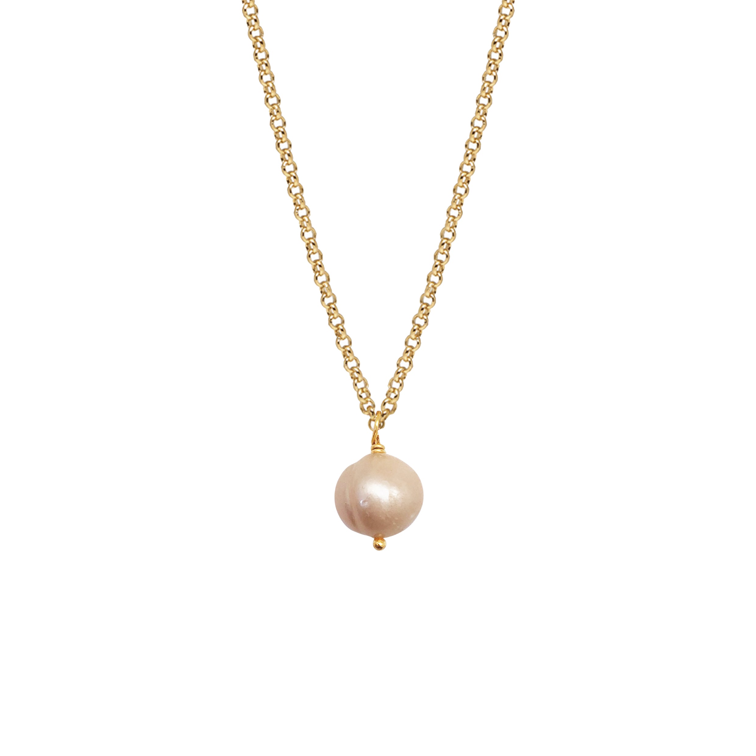 Peach Pearl Pendant - Mirabelle Jewellery