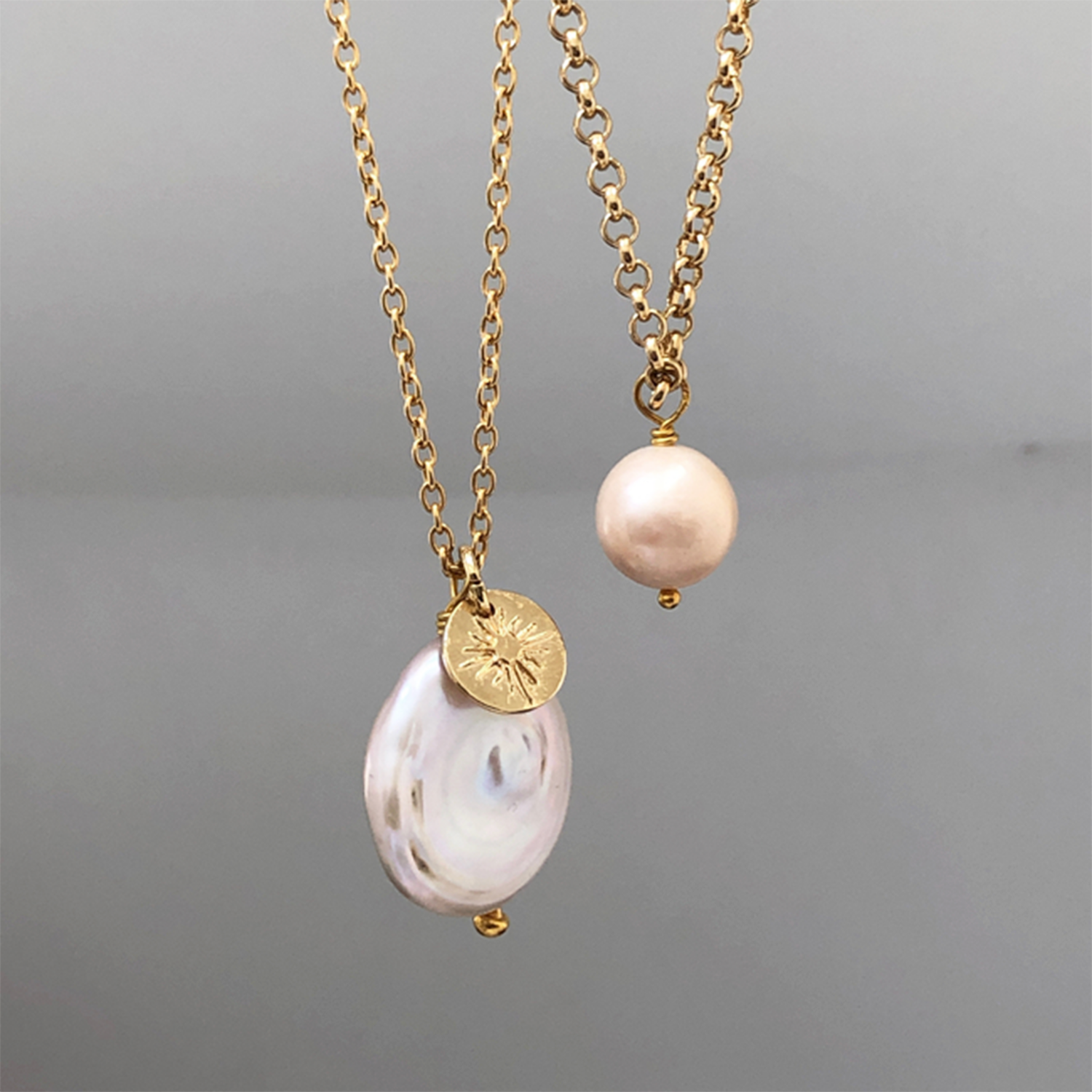 Peach Pearl Pendant - Mirabelle Jewellery