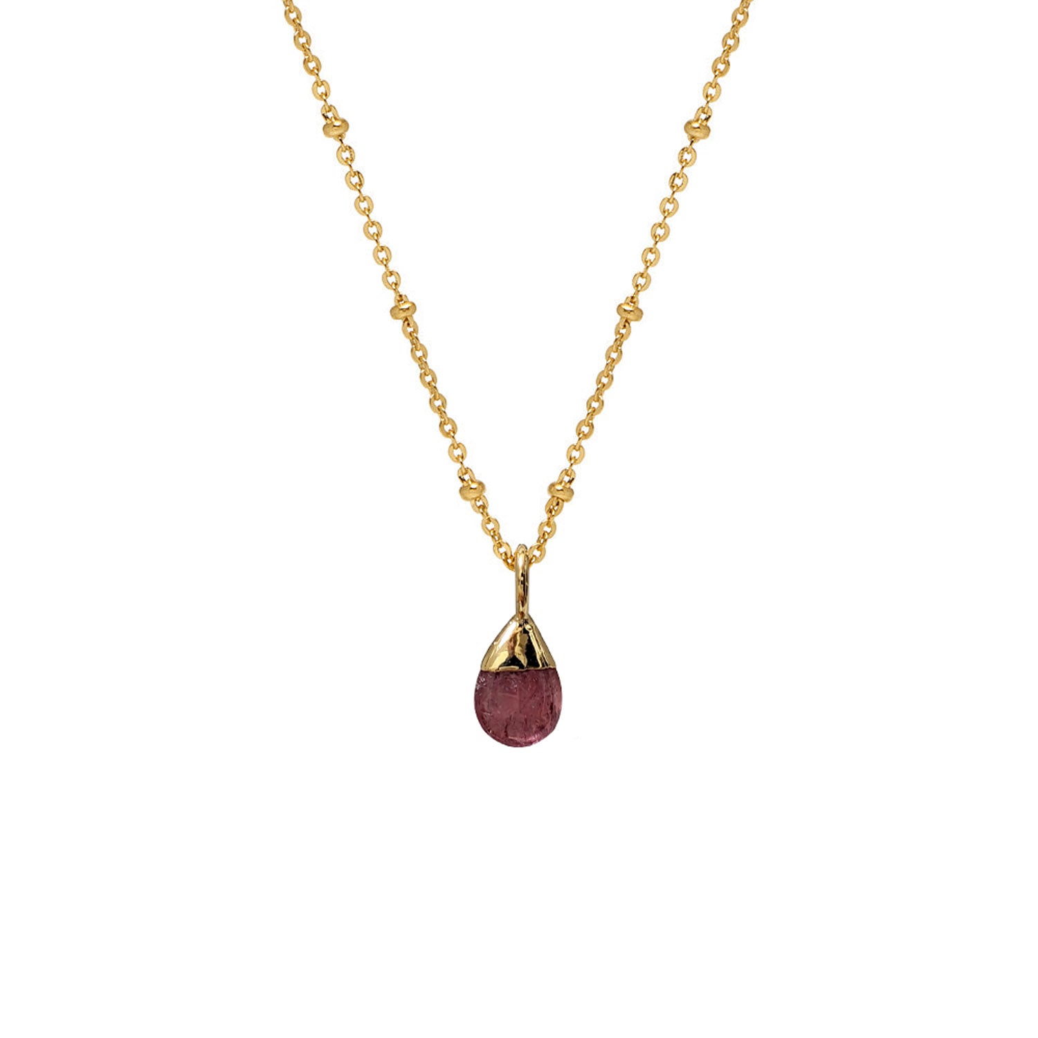 Pink Tourmaline Drop on Satellite Chain