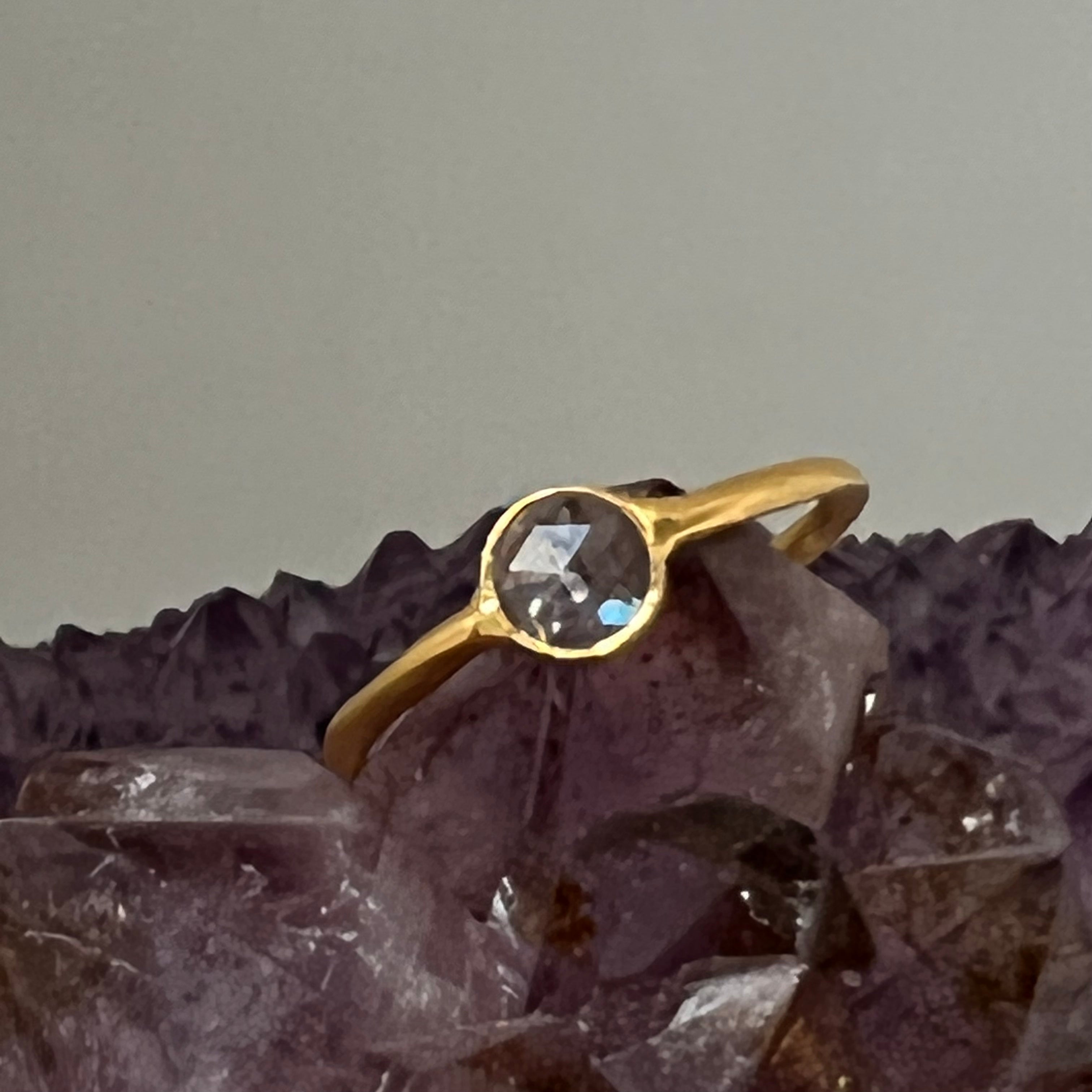 Polki Crystal Ring Vermeil