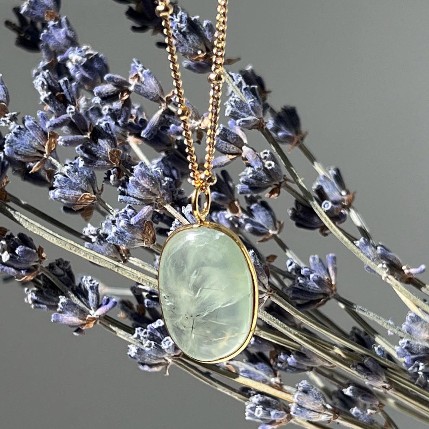 Freeform Prehnite Pendant Bezel