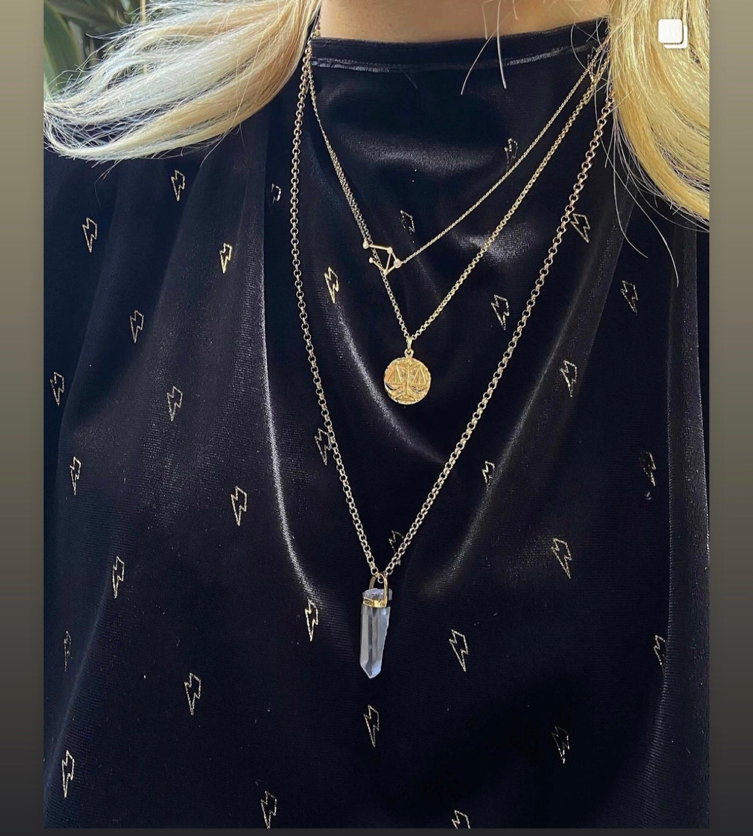 Raw Rock Crystal Point on Baby Belcher chain