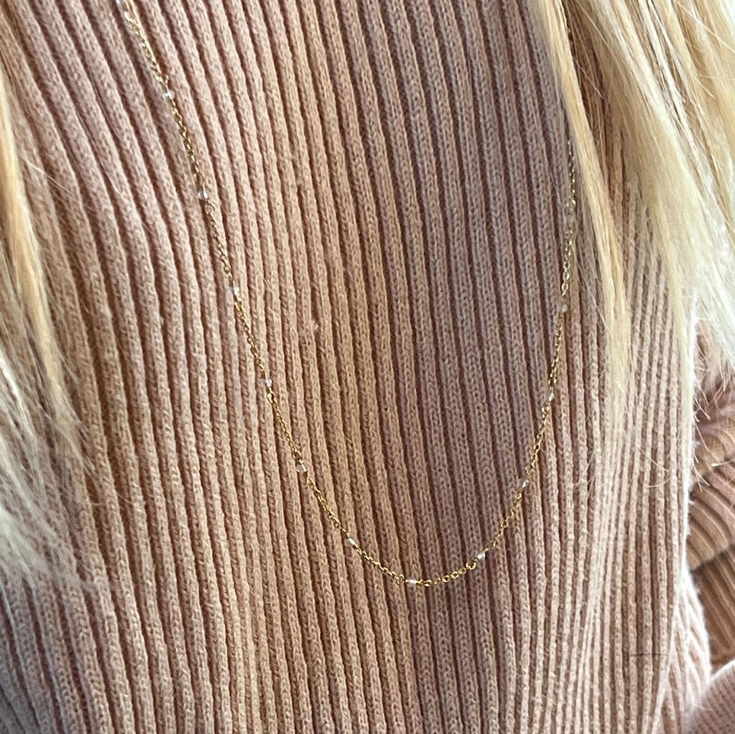 Fancy Rosary Rock Crystal Long 85cm