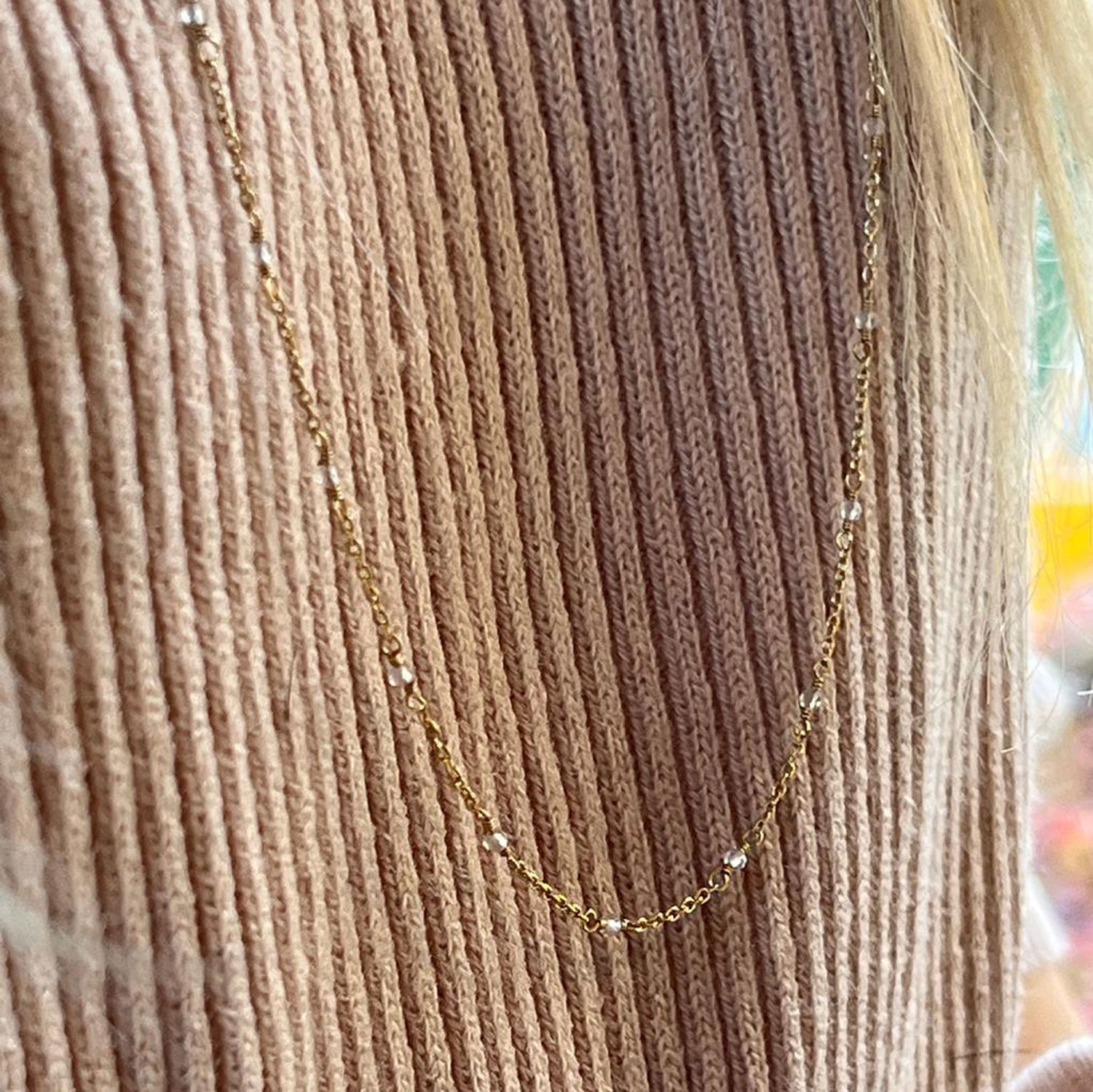 Fancy Rosary Rock Crystal Long 85cm