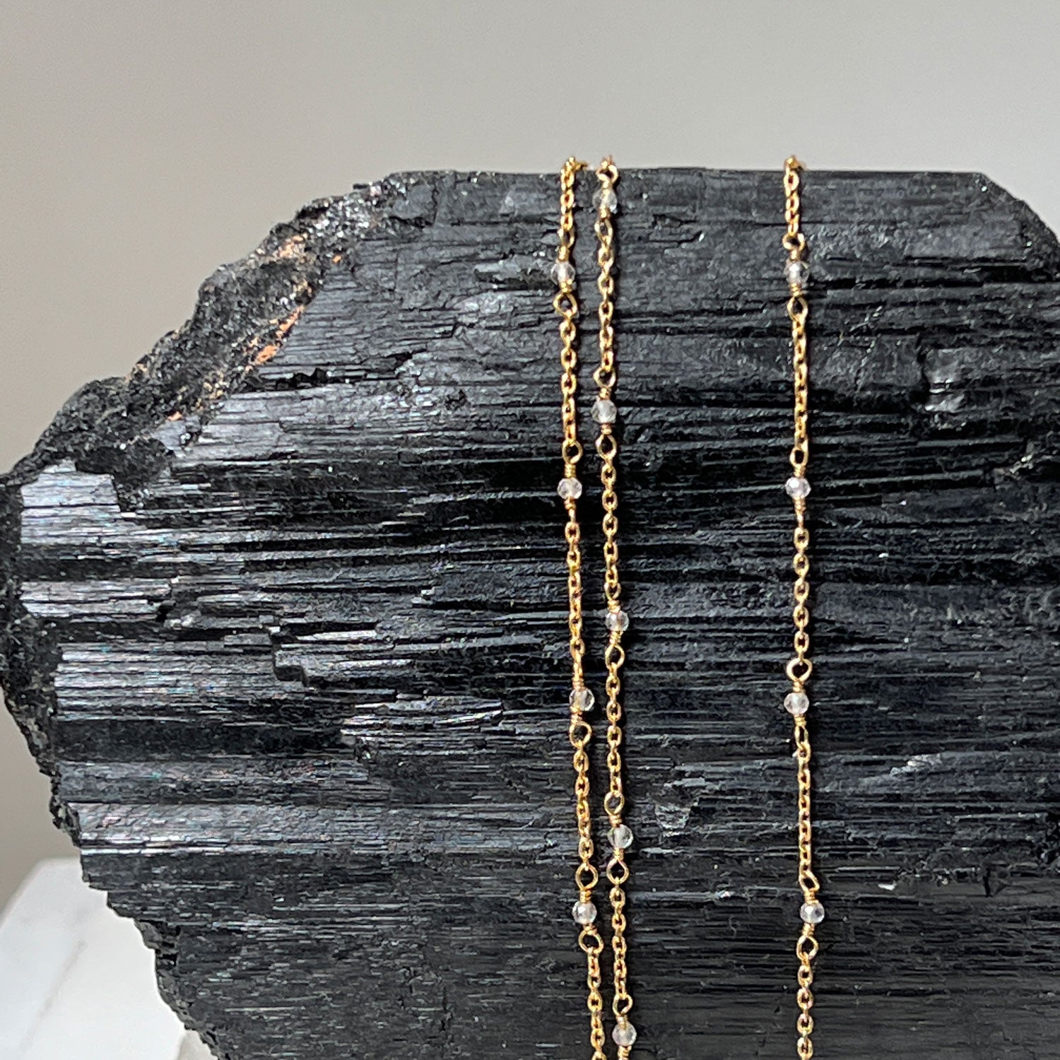 Fancy Rosary Rock Crystal Long 85cm