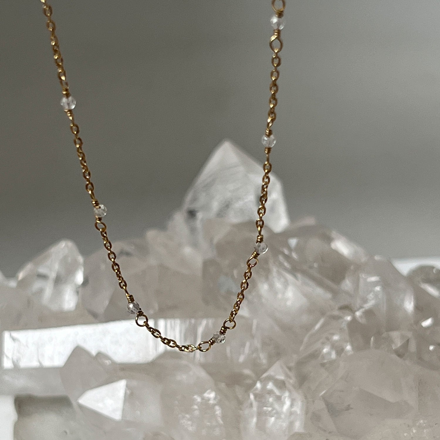 Fancy Rosary Rock Crystal Long 85cm