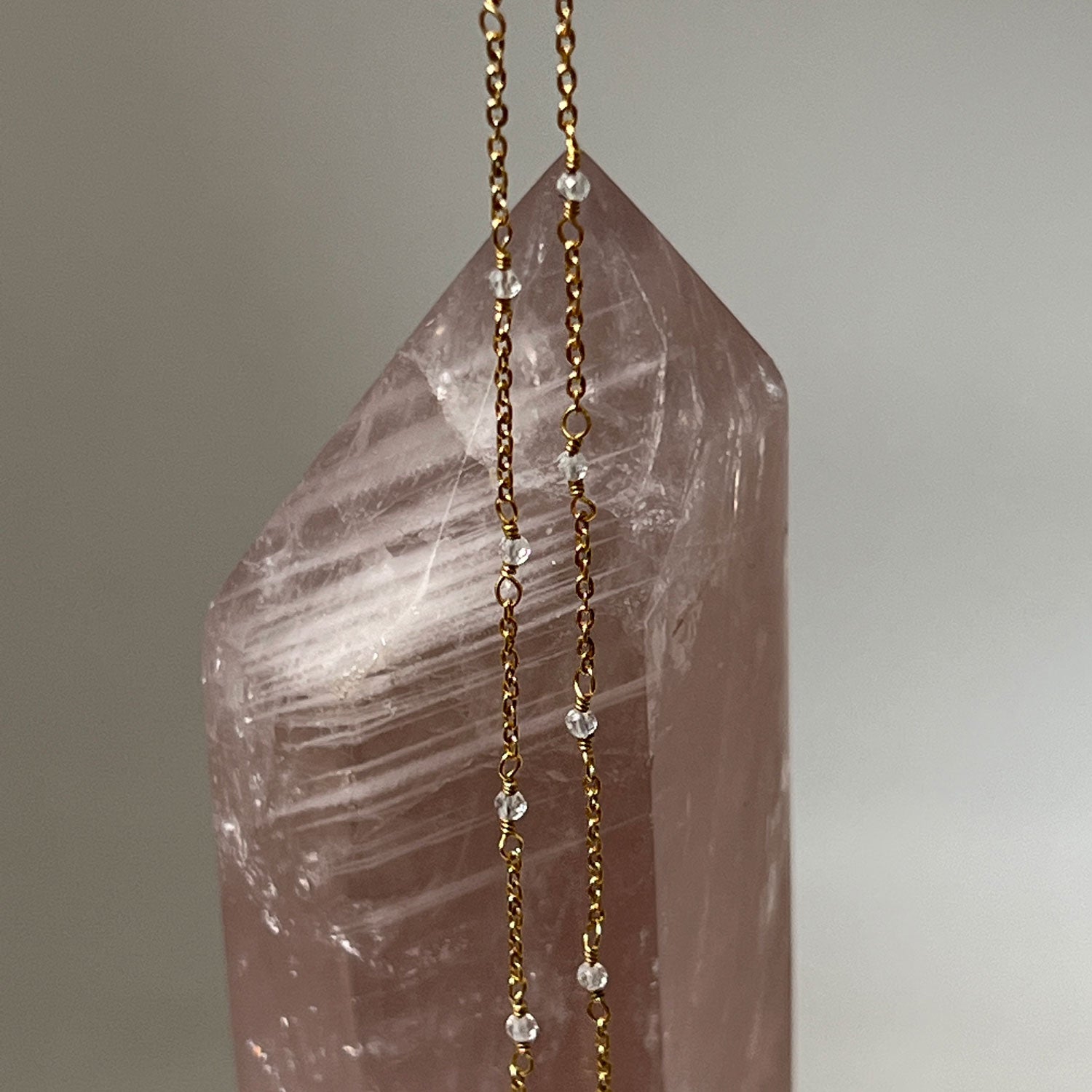 Fancy Rosary Rock Crystal Long 85cm