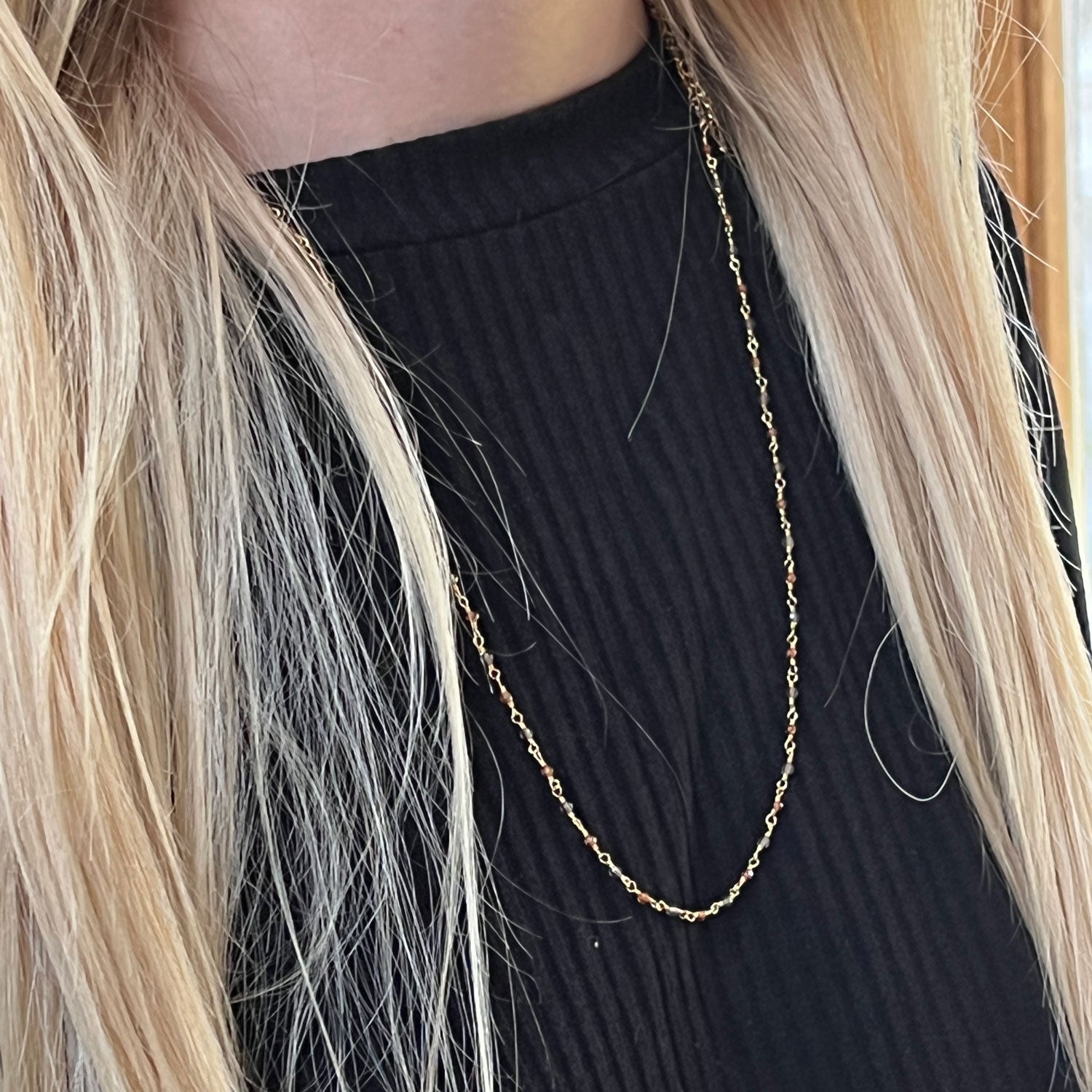 Rosary - Smokey Quartz & Citrine - Long