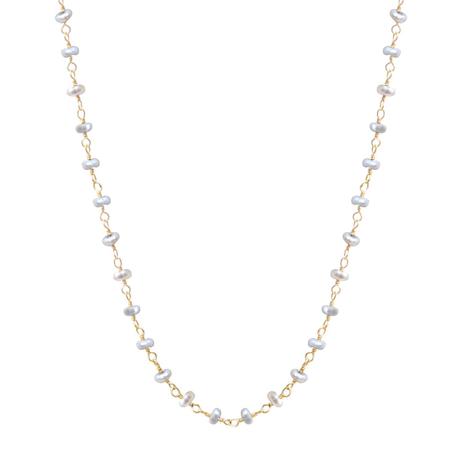 Rosary Natural Pearl freeform short