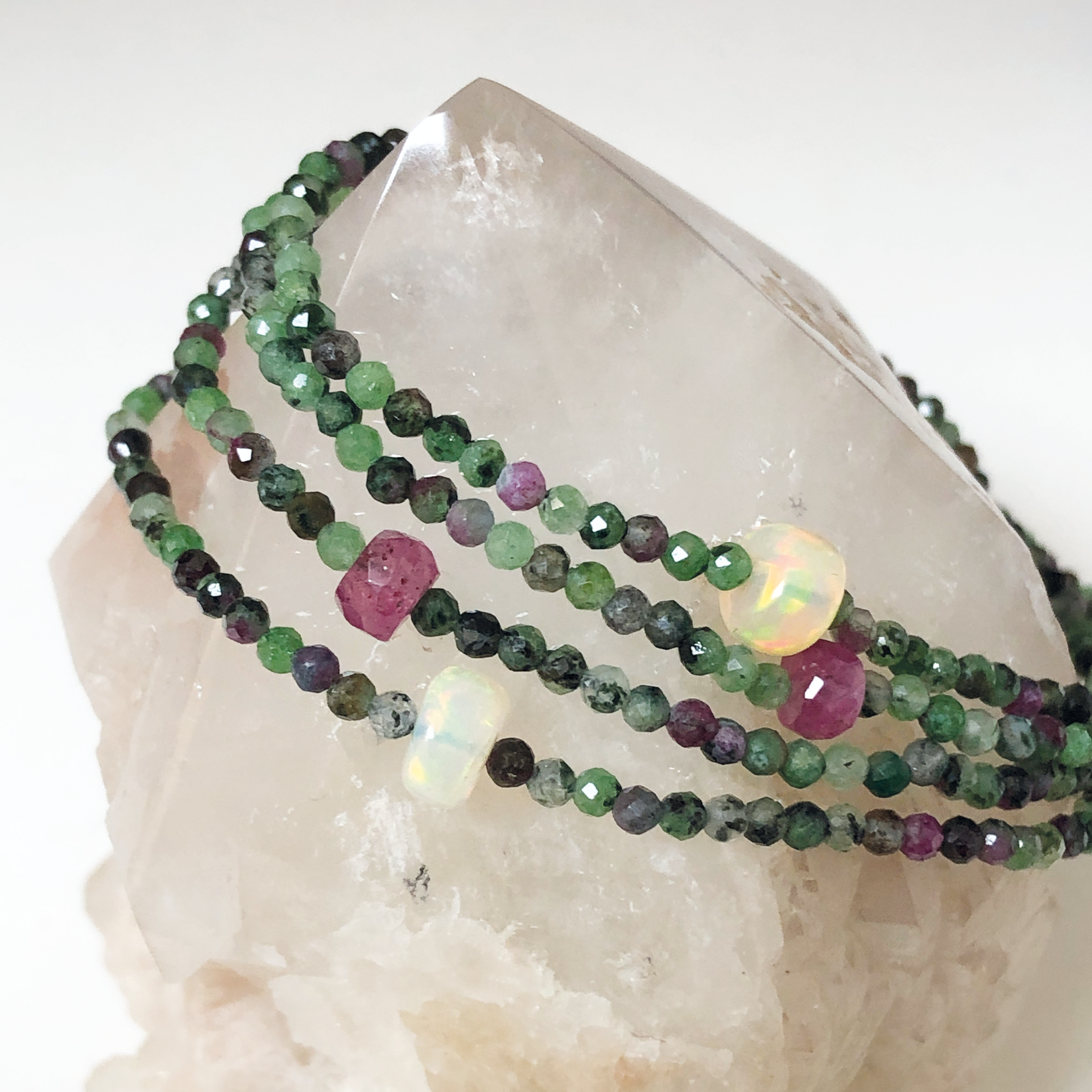 Ruby Zoizite Semi-Precious Bracelet