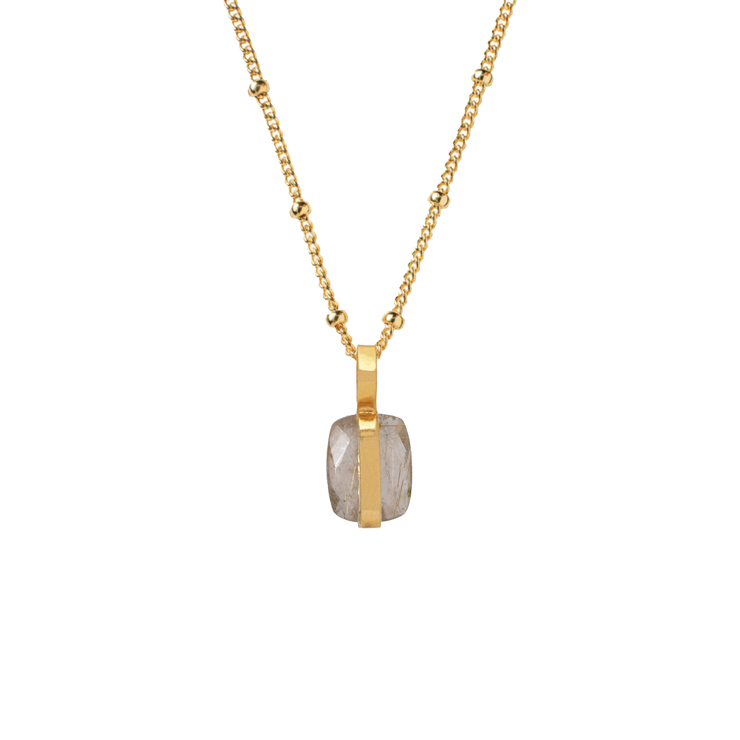 Unique Rutil Quartz Vertical Setting Pendant