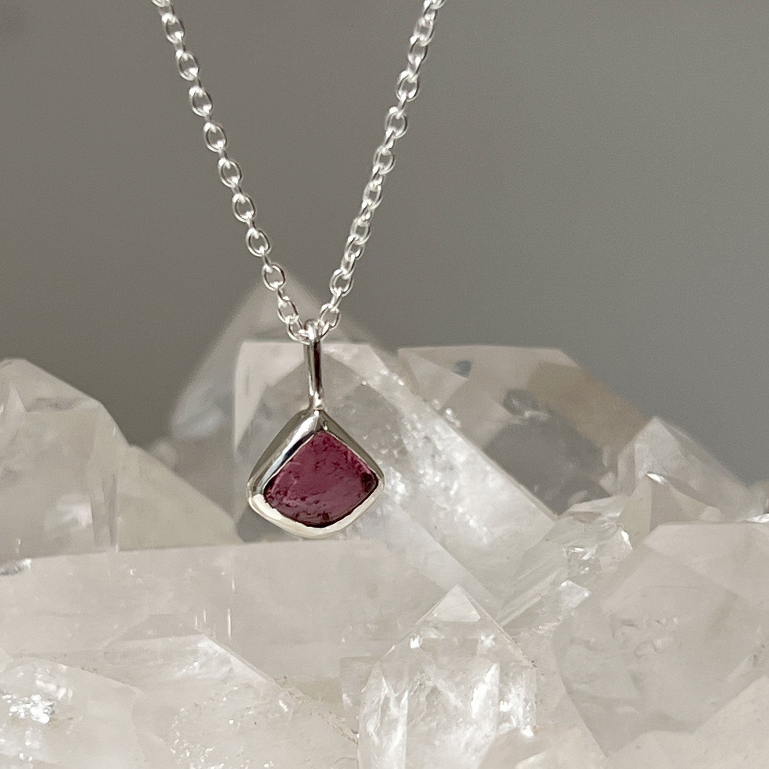 Small Unique Freeform Tourmaline bezel Set In Sterling Silver