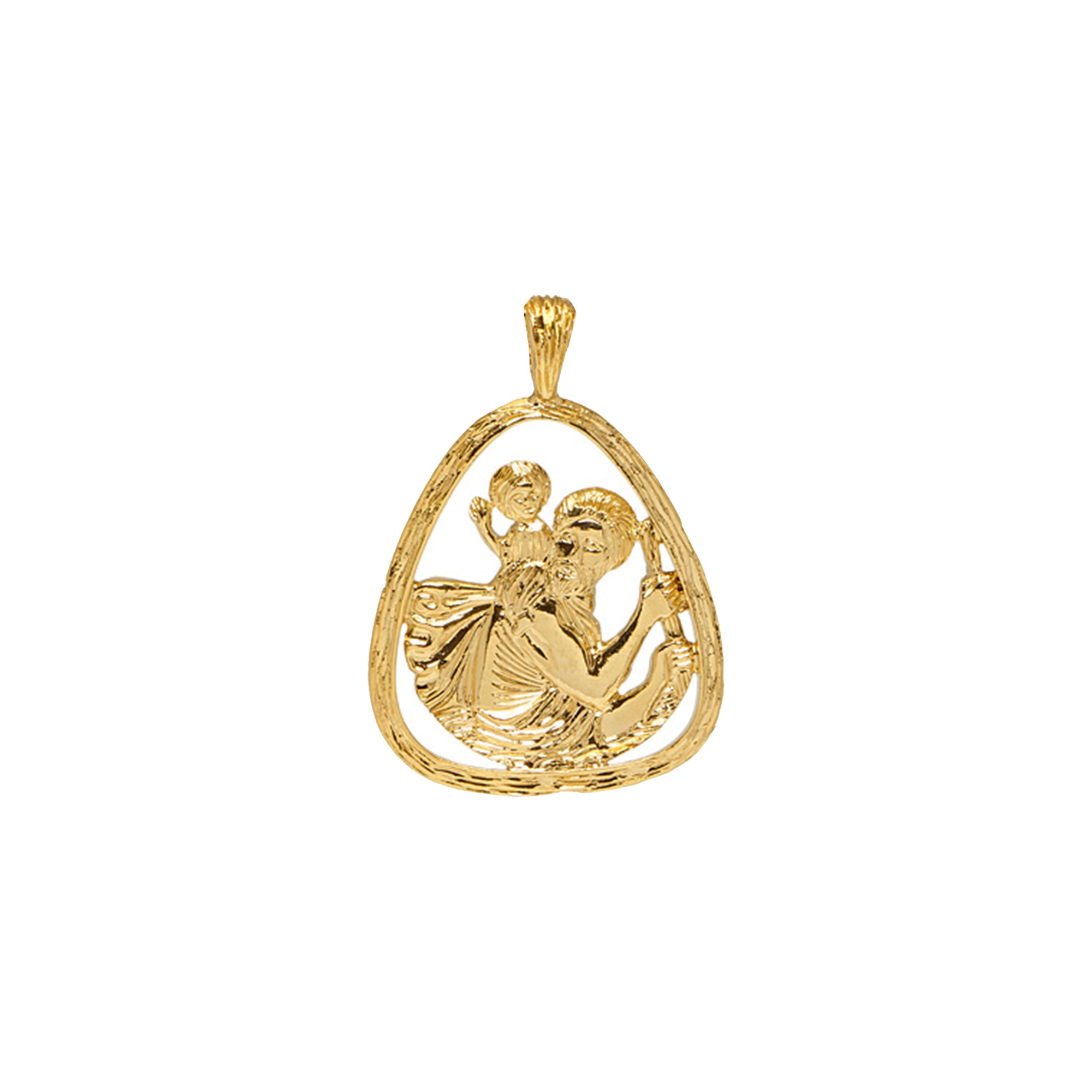 St Christopher Large Triangle Pendant - Mirabelle Jewellery