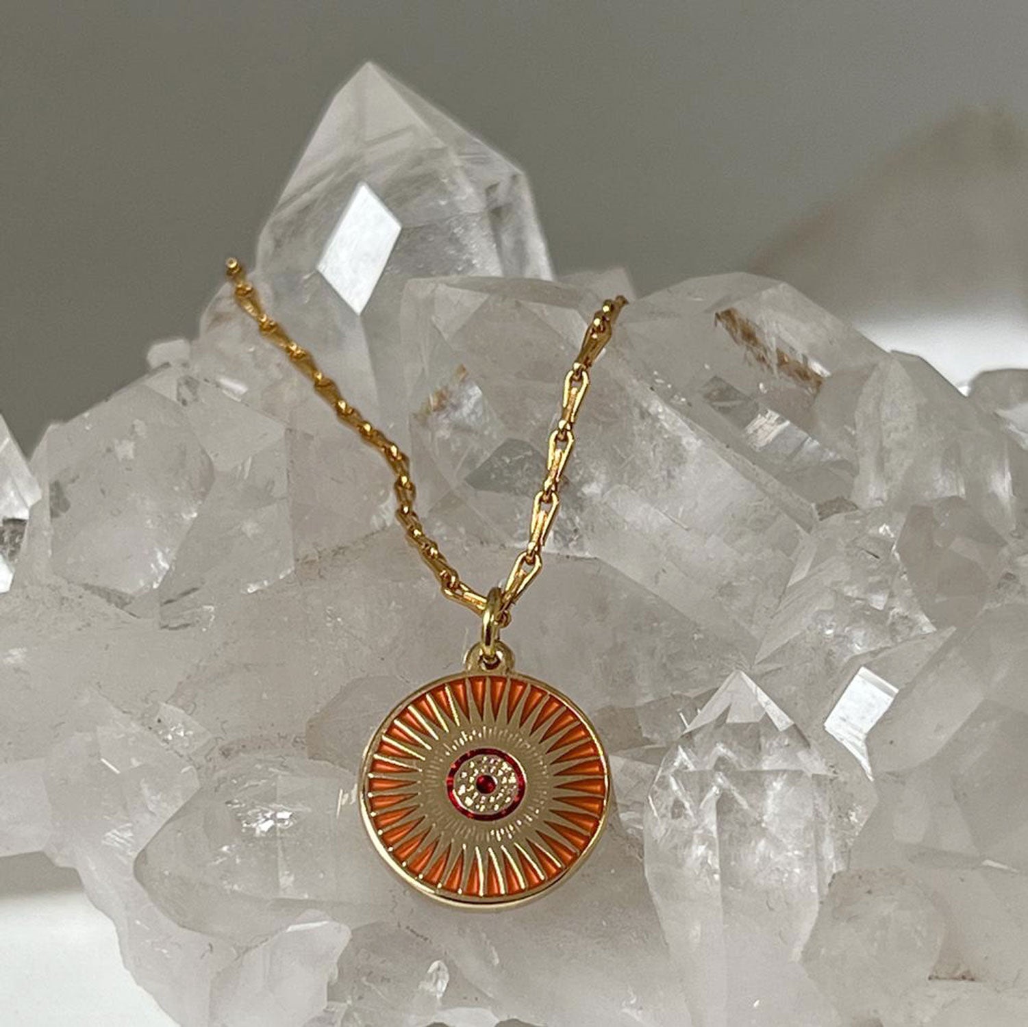Sun Medal on mini torsade chain