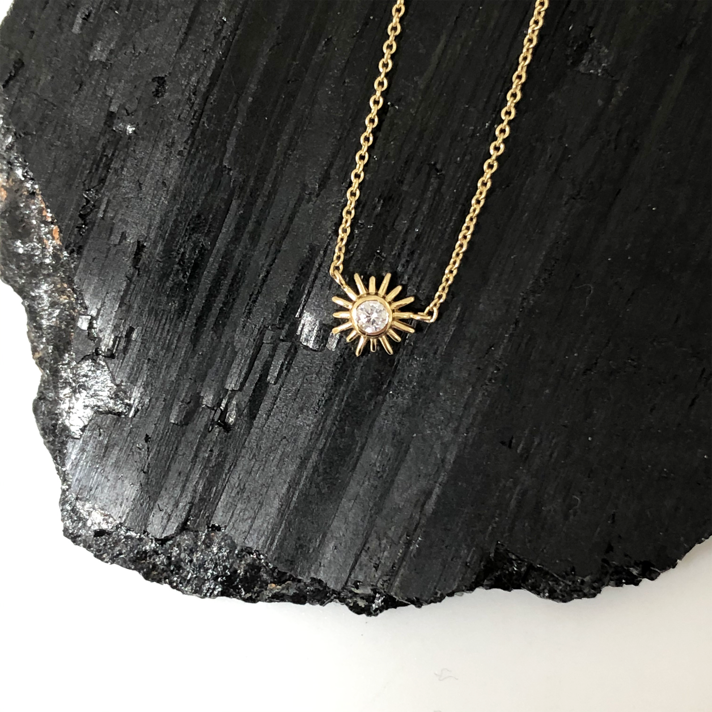 Sunburst White Zircon Pendant