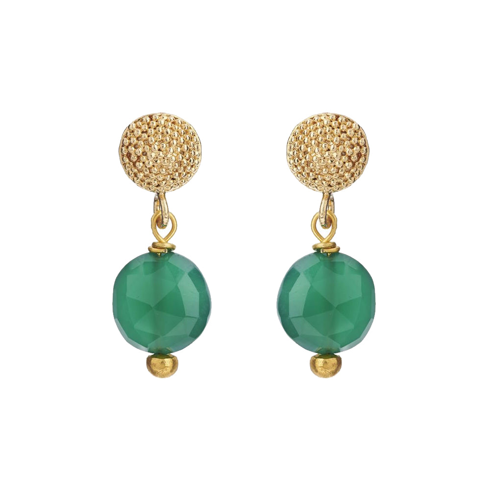 Talia Studs Green Onyx - Mirabelle Jewellery