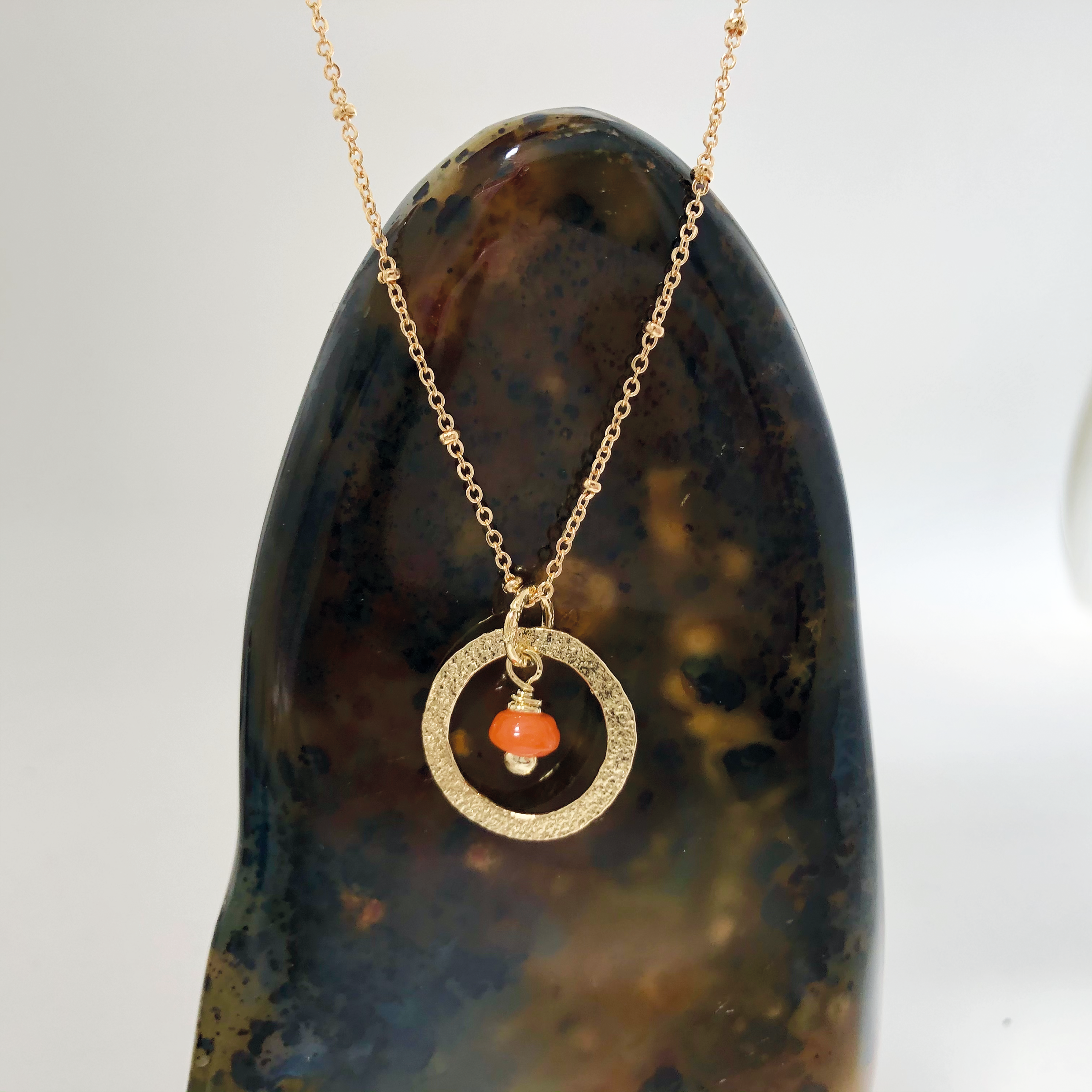 Taya Pendant Orange Recycled Glass