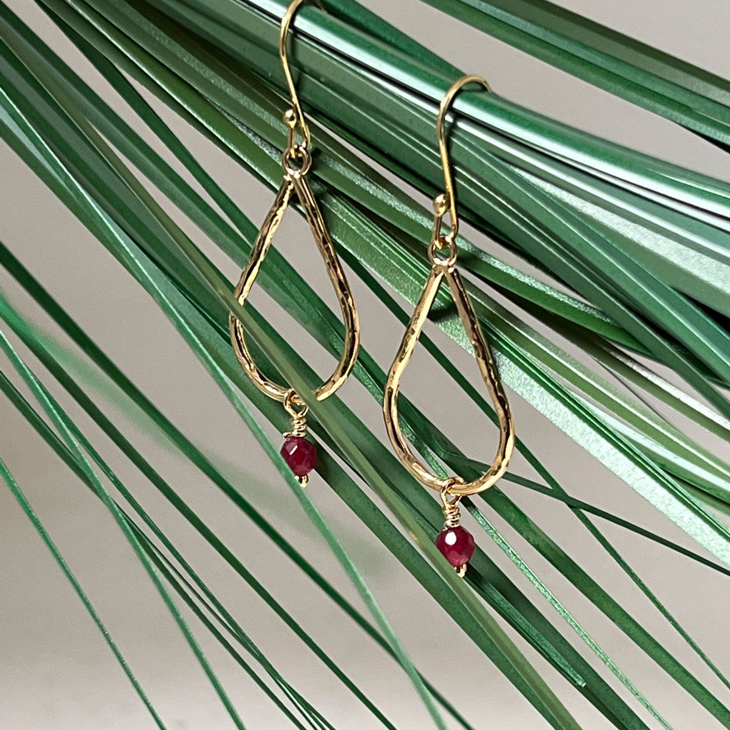 Semi Precious Teardrop Earrings