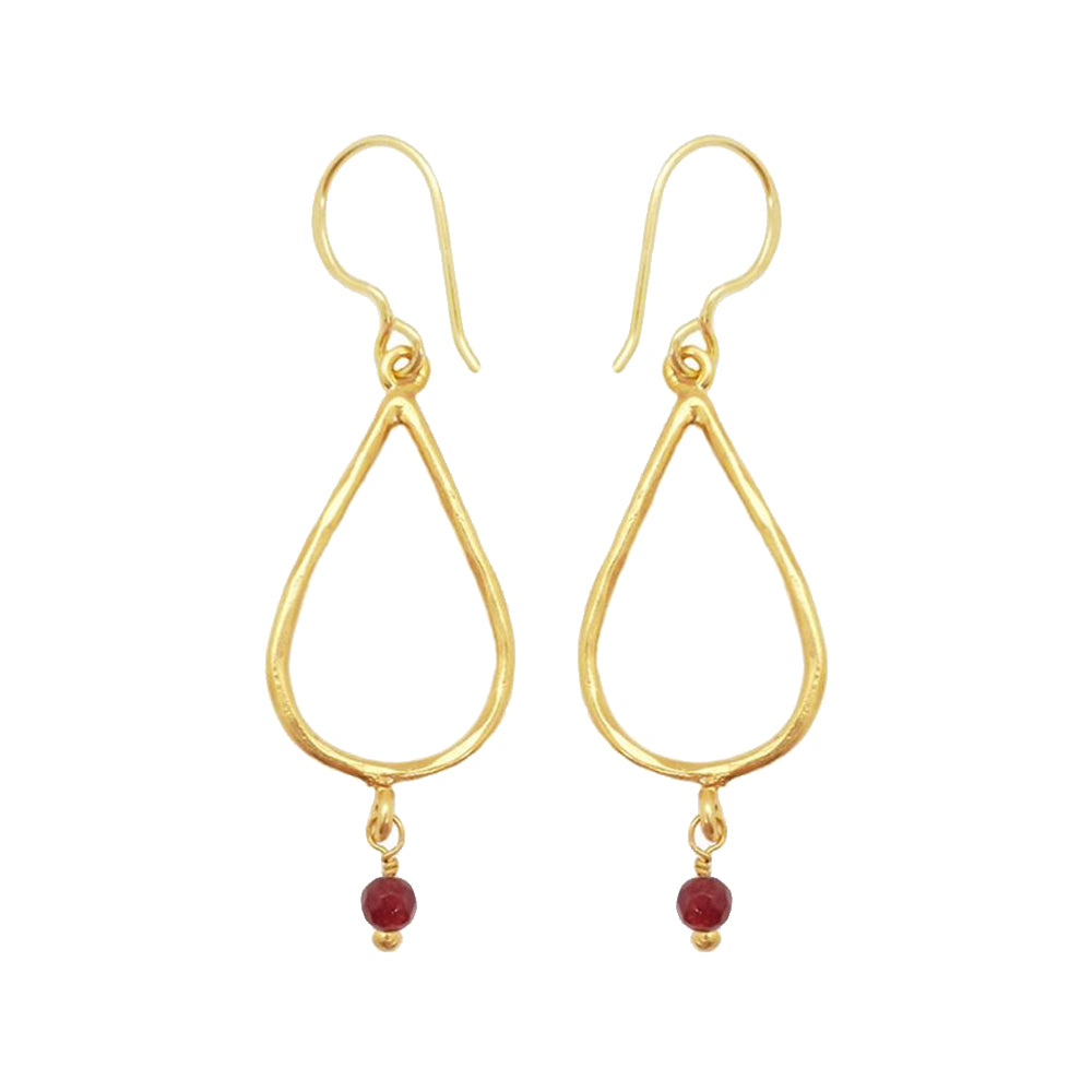 Semi Precious Teardrop Earrings - Mirabelle Jewellery