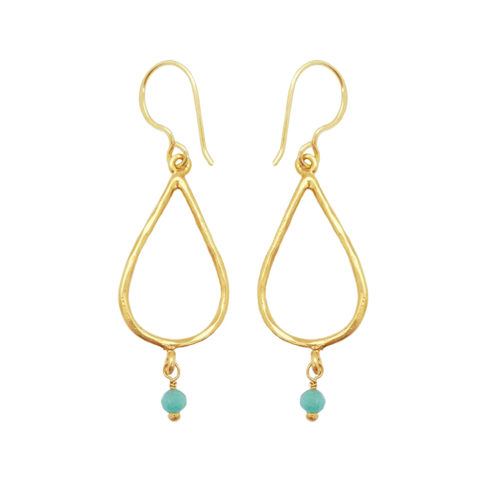 Semi Precious Teardrop Earrings - Mirabelle Jewellery