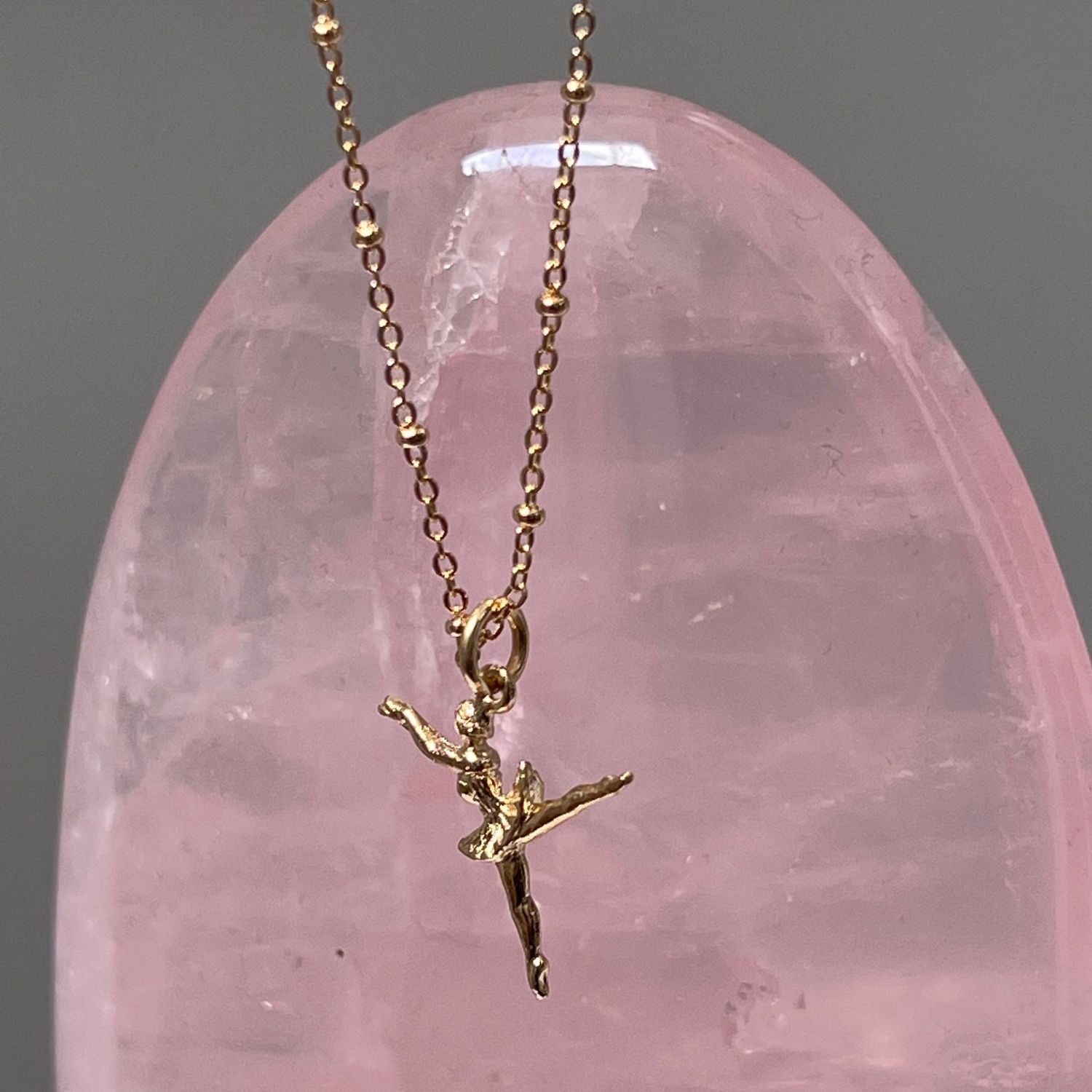 Tiny Ballerina Charm Necklace