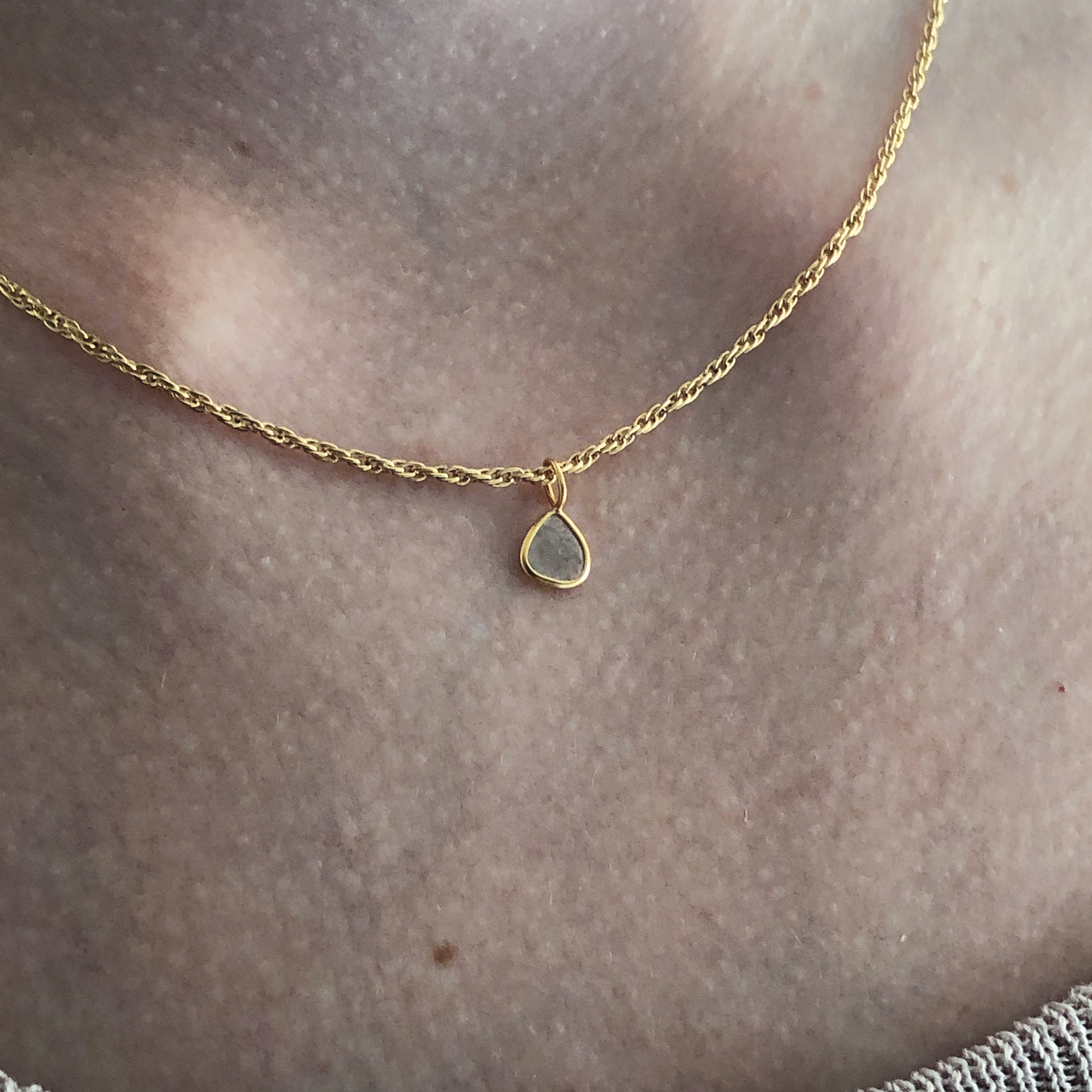 Tiny Freeform Vermeil Polki Diamond Pendant