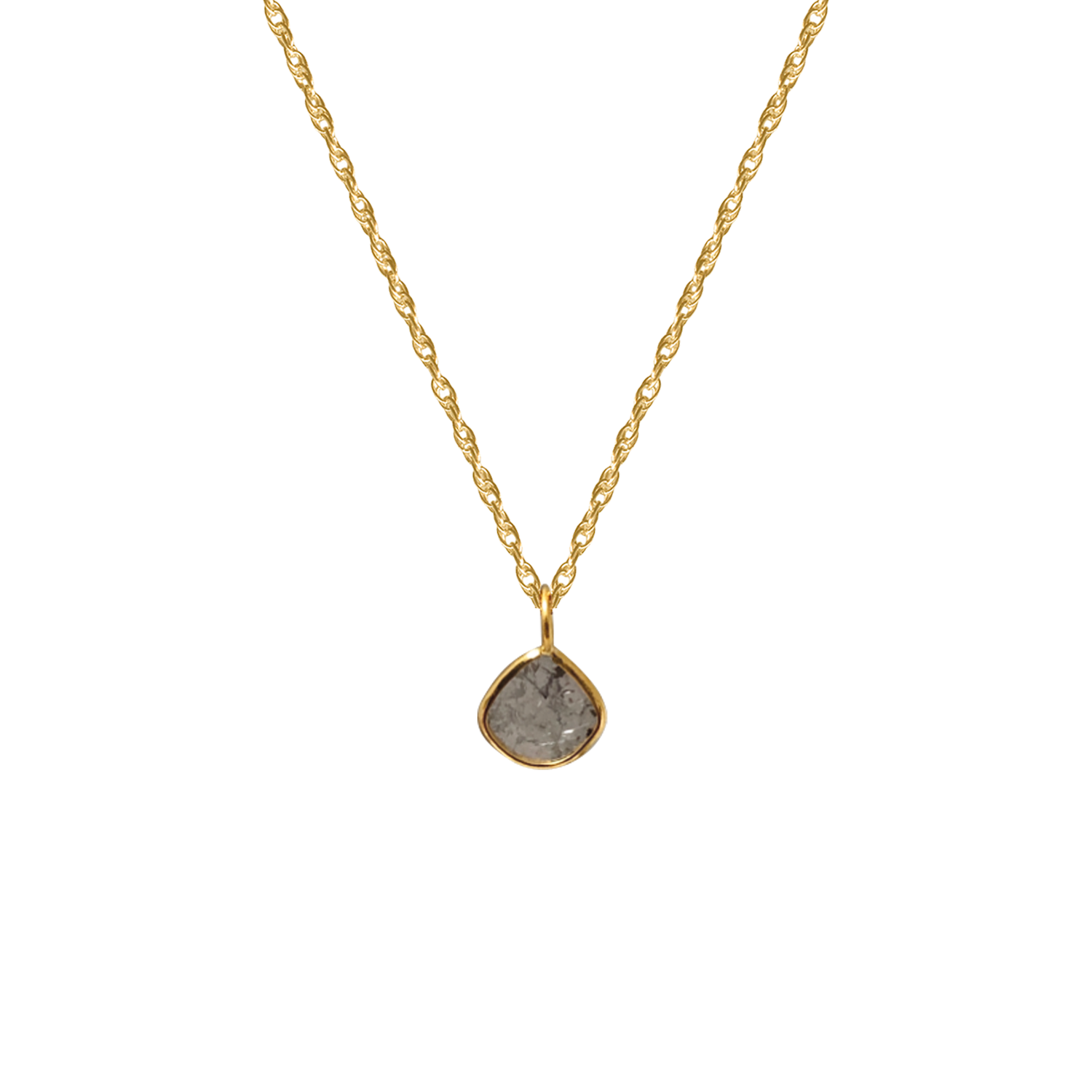Tiny Freeform Vermeil Polki Diamond Pendant