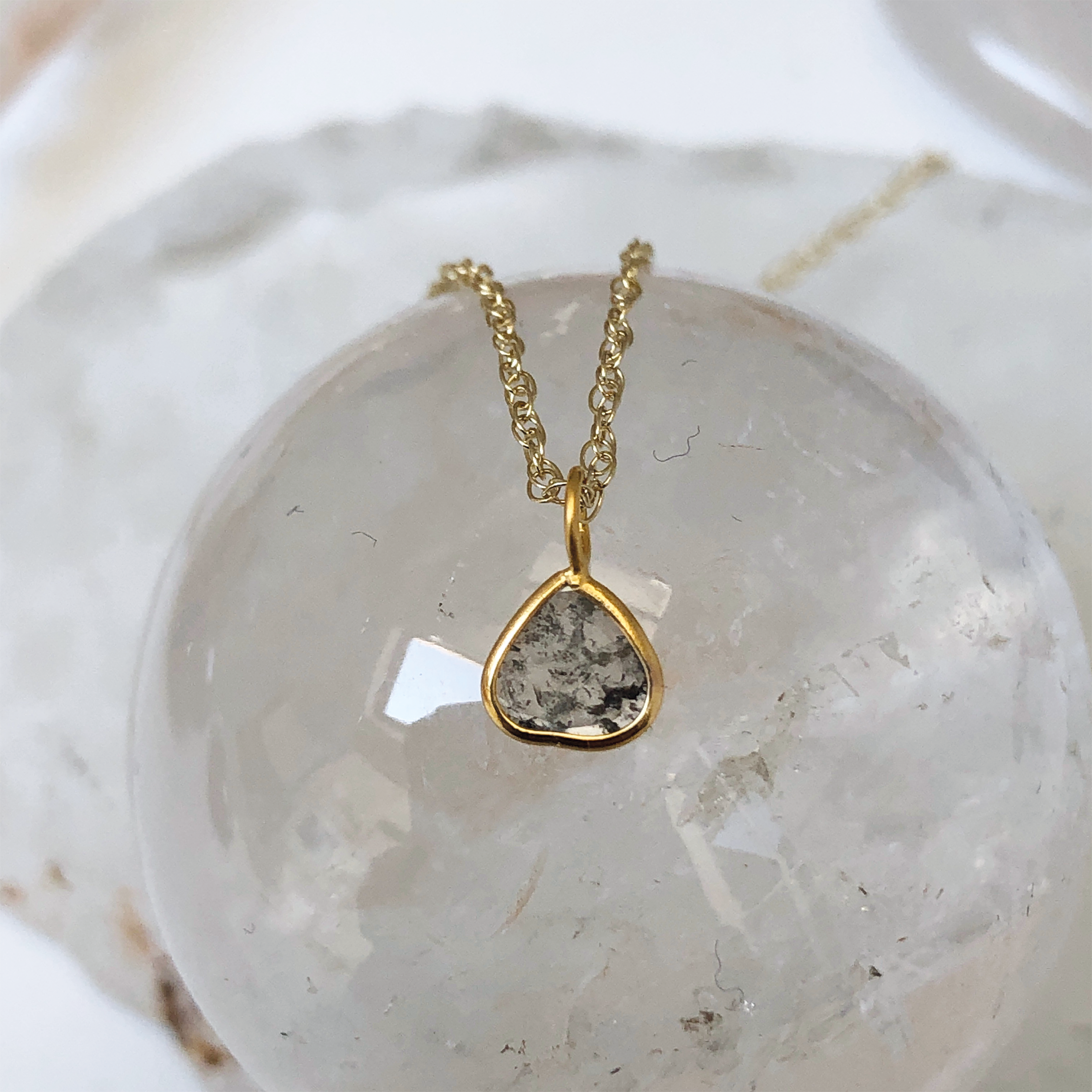 Tiny Freeform Vermeil Polki Diamond Pendant