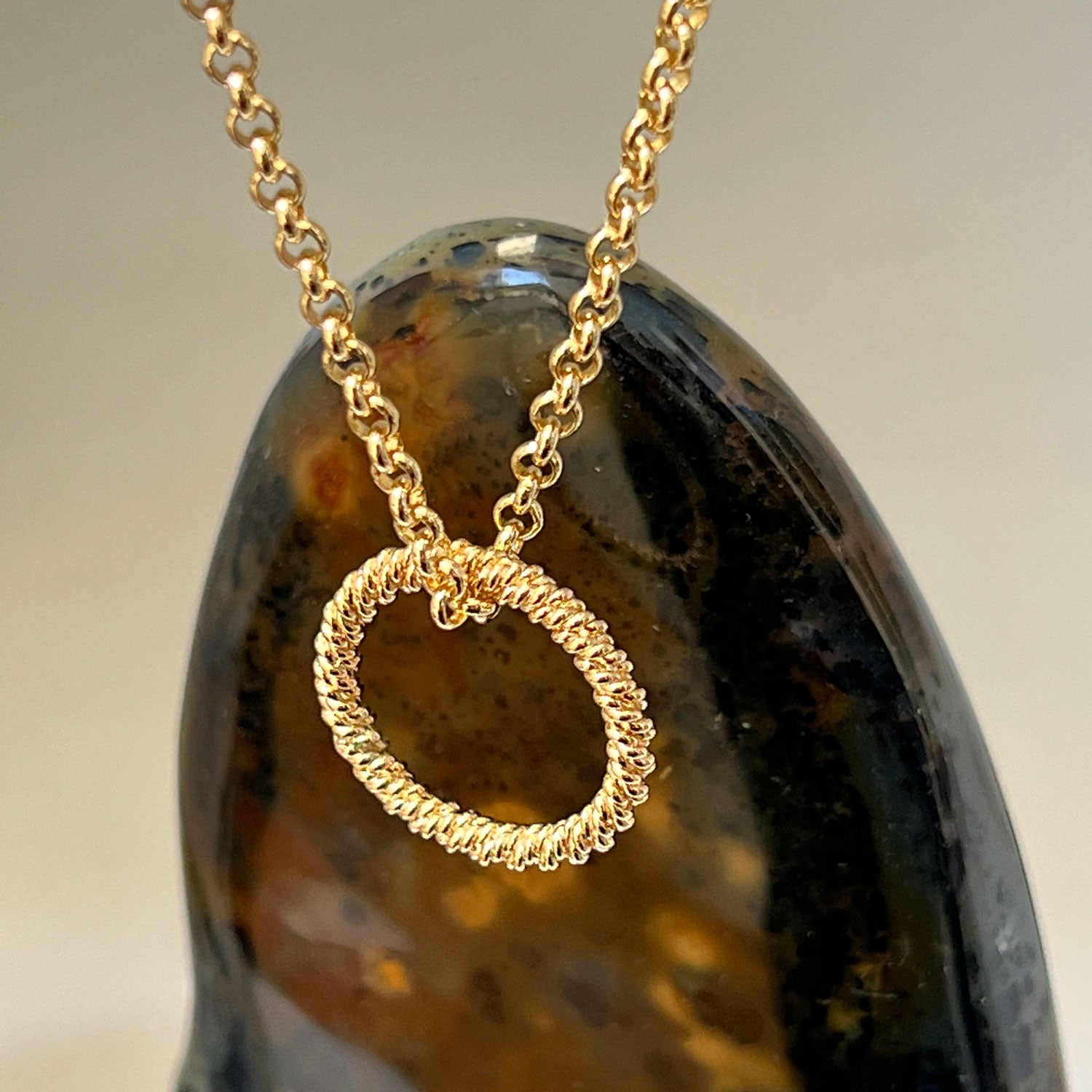 Twist Rope Charm on Long Baby Belcher Chain