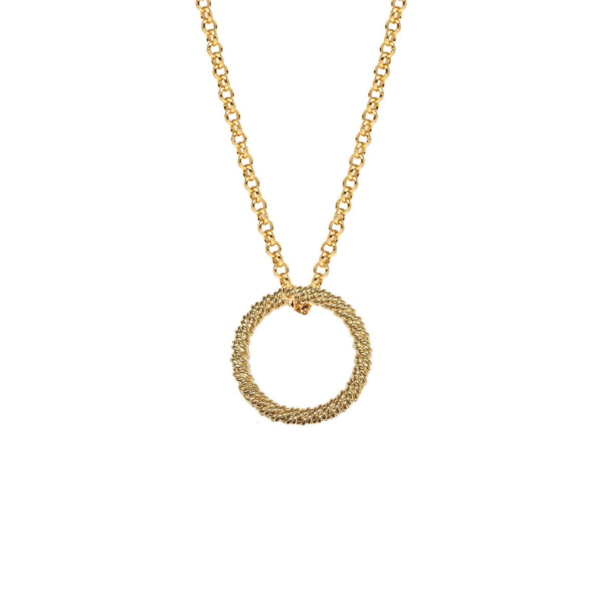 Twist Rope Charm on Long Baby Belcher Chain