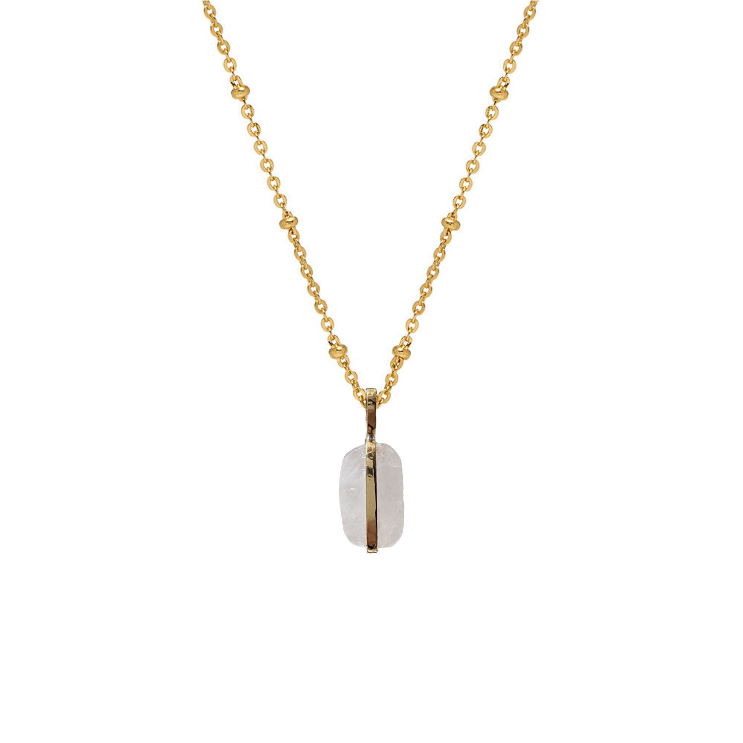 Unique Freeform Kunzite Pendant On Long Satellite Chain