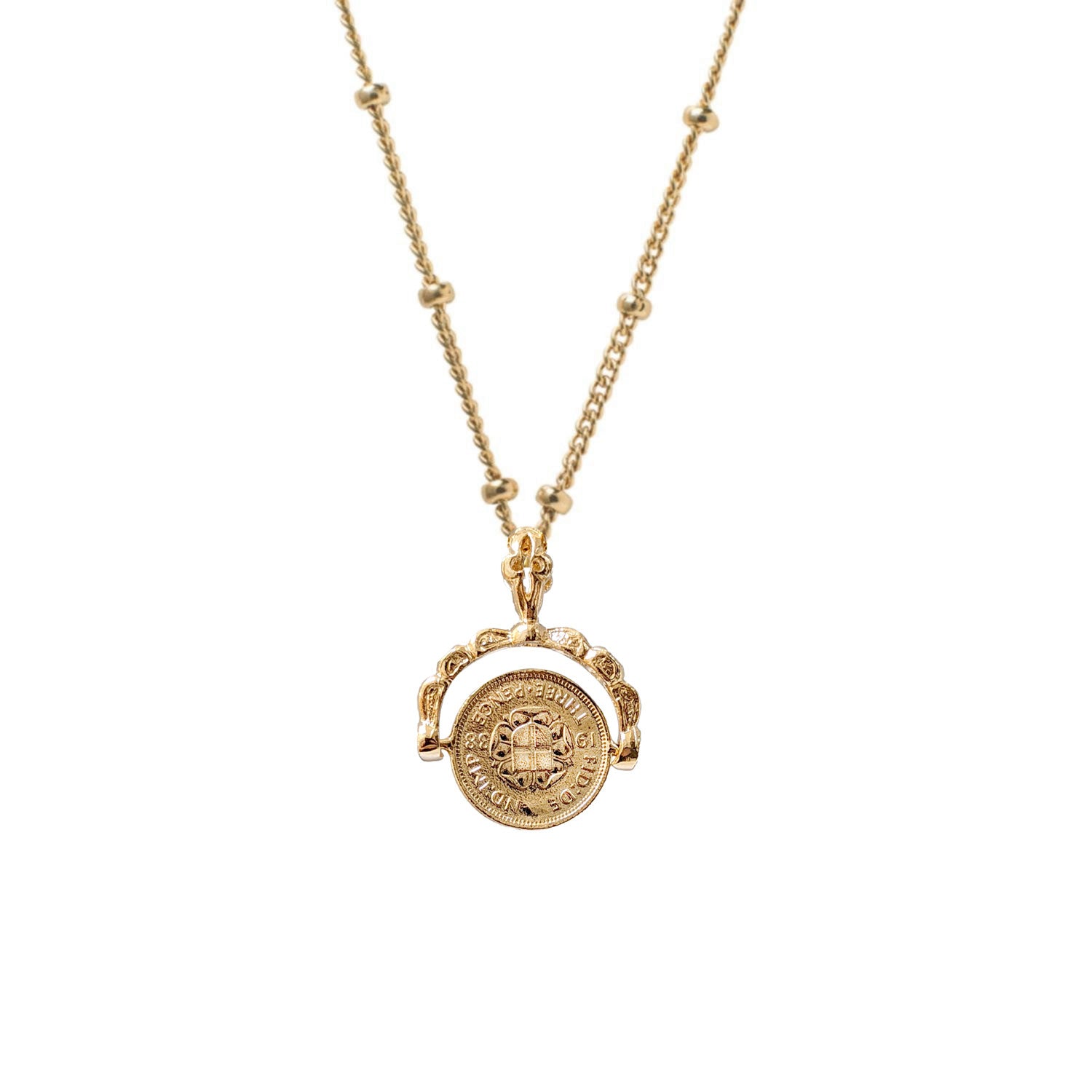 Victorian Spinner Coin Charm Pendant