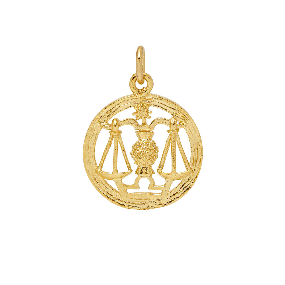 Zodiac Barked Edge Medal - Mirabelle Jewellery
